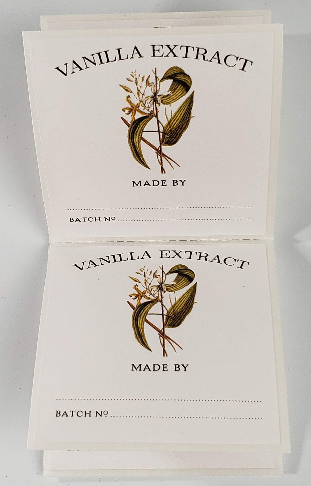 Vanilla Extract Labels - Pack of 12. Size >> 2" x 2"