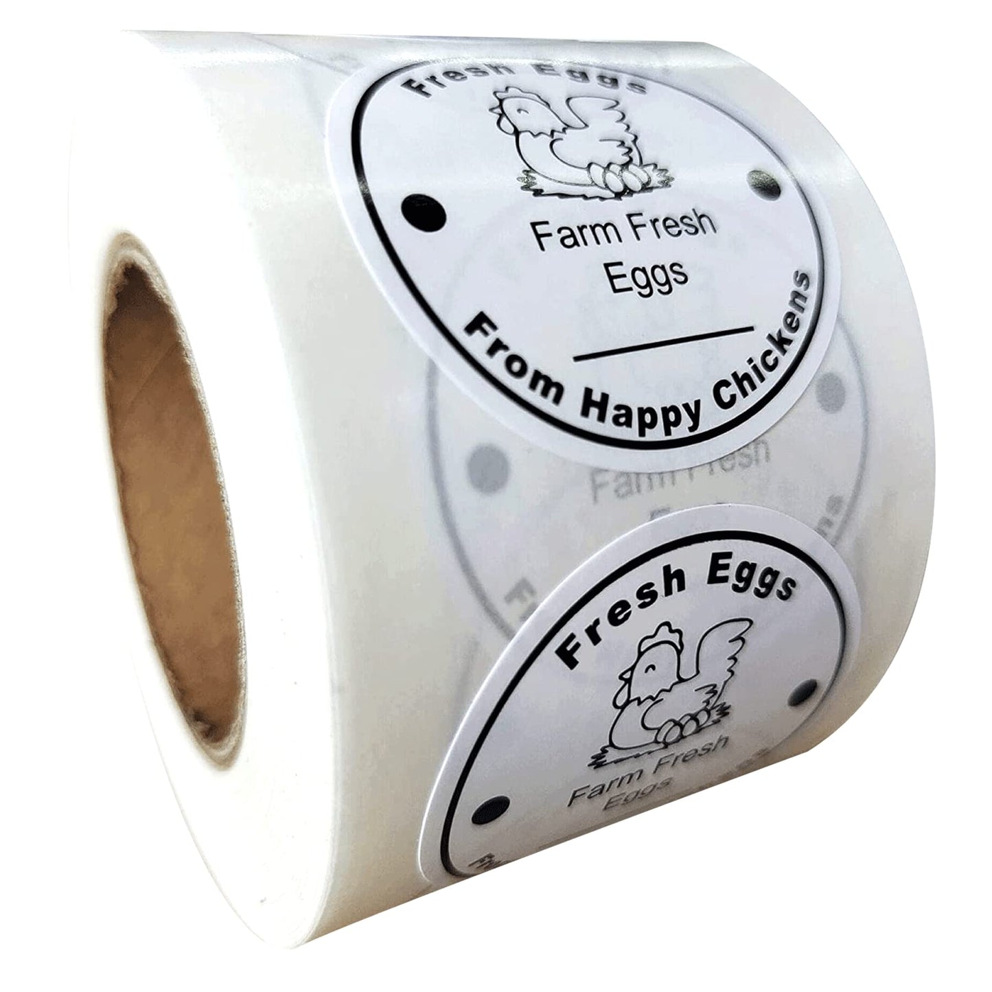 Farm Fresh Eggs Stickers 500 Pcs Farm Fresh Eggs Carton Labels Per Roll - 1.5 inch Fresh Eggs Farmer's Market Packaging Sticker Chicken Labels for Business Farms Freshs Produce Eggs Carton Labeling White 1.5In