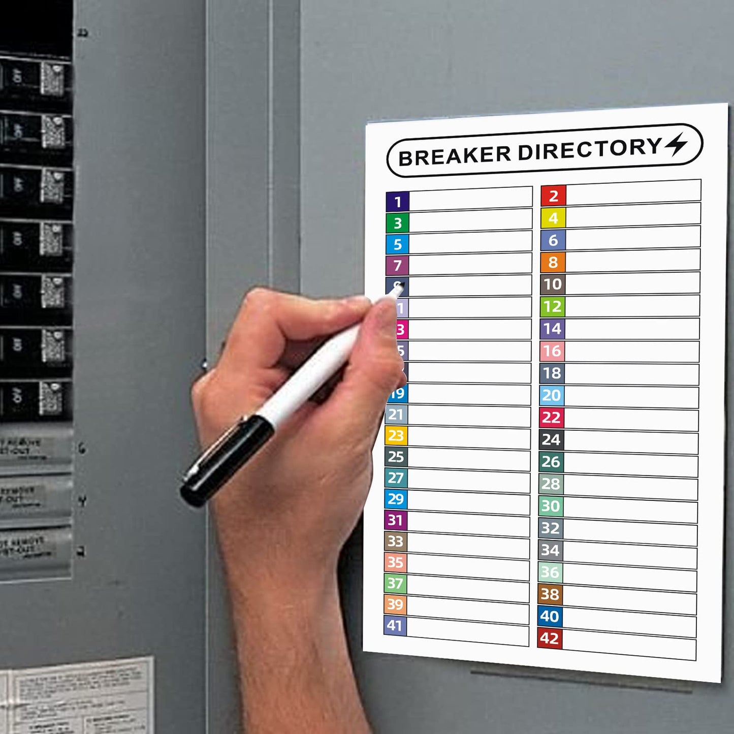 16 Sheets Breaker Panel Labels Electrical Box Sticker Numbers Breaker Panel Labels Electrical Sticker Number Catalog Load Center Adhesive Waterproof Reusable(Mix Colors) Mix Colors