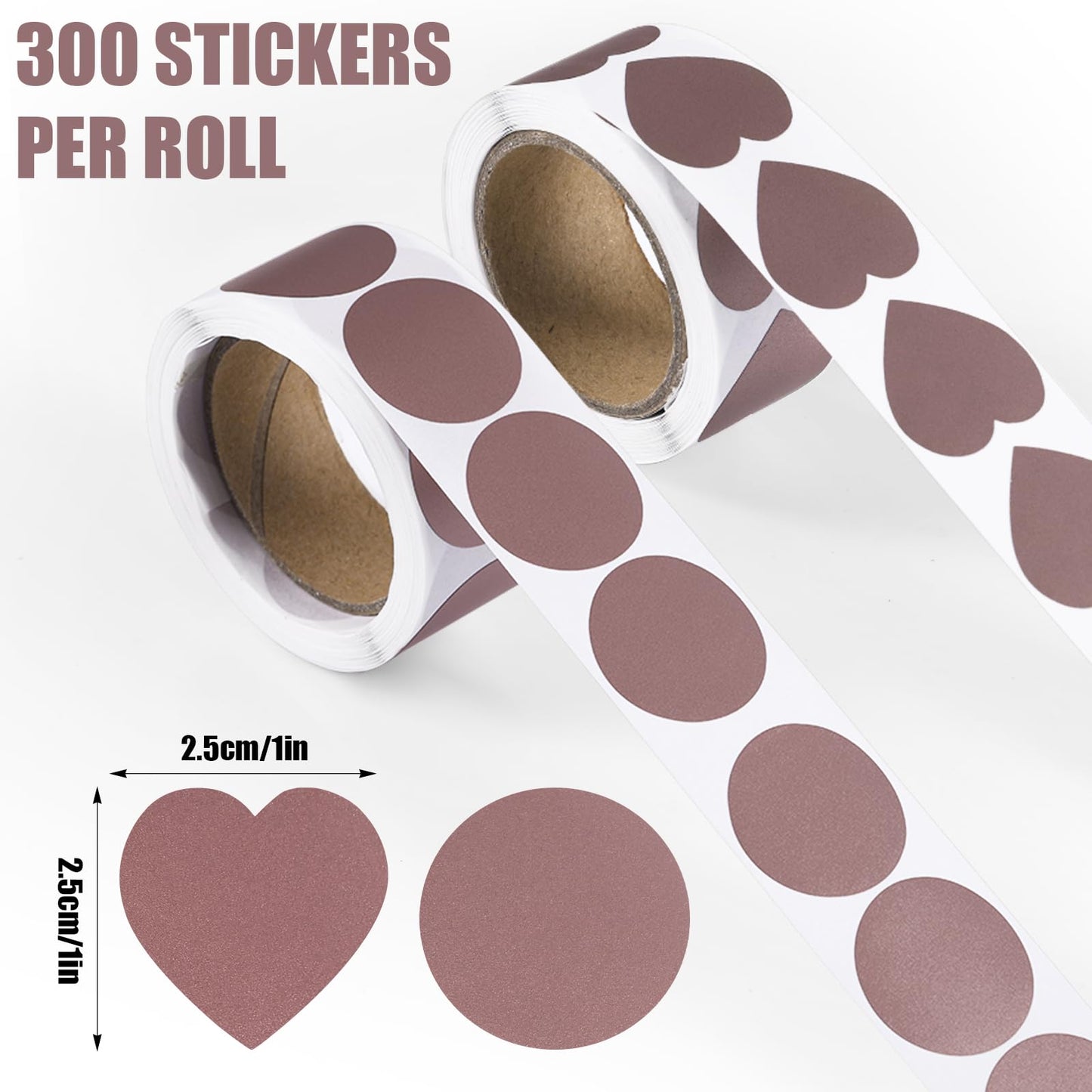 600pcs Scratch Off Stickers, 1in Round & Heart Shape Scratch Off Labels Self-Adhesive Make Your Own Scratch Off Cards for Lottery Tickets Prize Raffle Reward Valentines Gift DIY (Pink) Pink