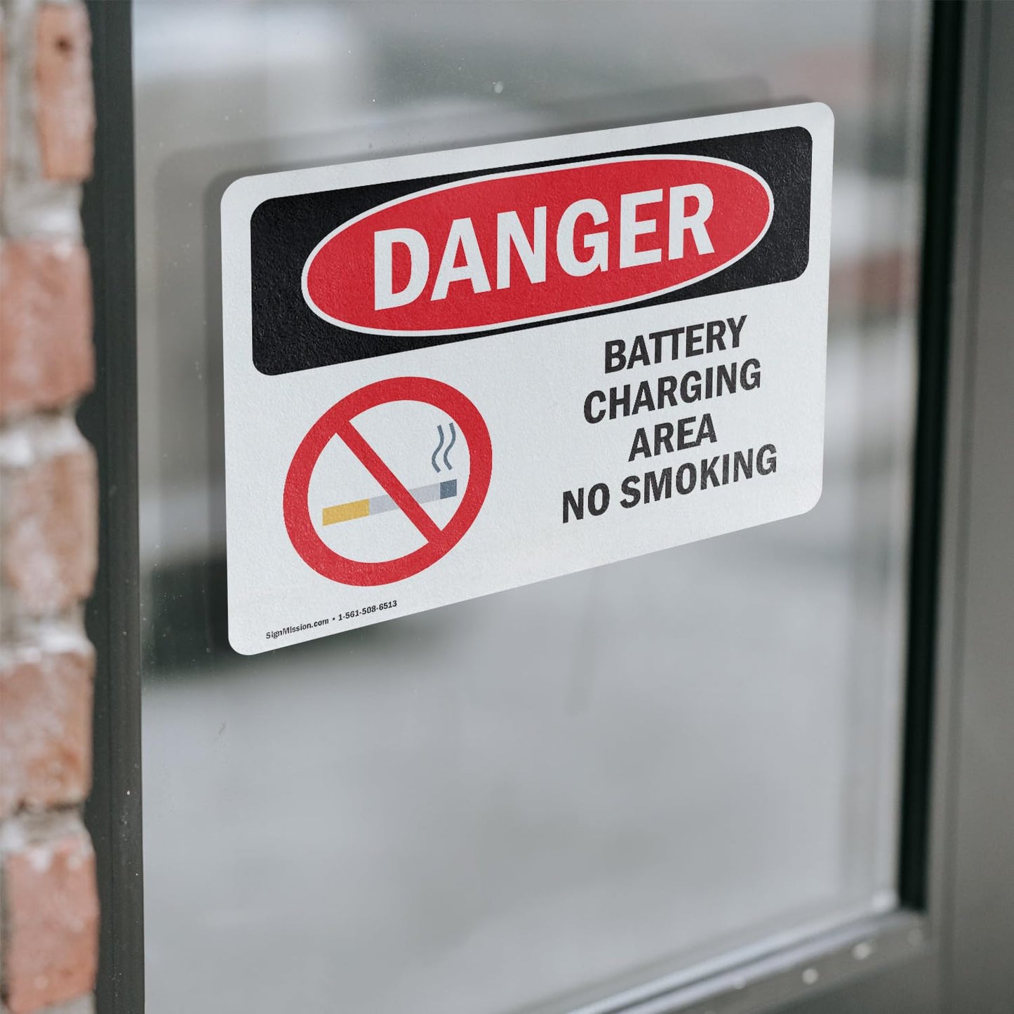 (2 Pack) Battery Charging Area No Smoking OSHA Danger Sign 24 Inch X 18 Inch Vinyl Label Decal Sticker Weather Resistant, UV Protected for Workplace, Business, and Construction Site, Made in the USA Vinyl Decal 18 Inch X 24 Inch