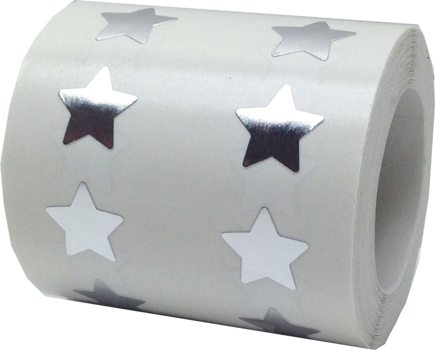 Metallic Silver Star Shape Stickers 0.50 Inch 1,000 Adhesive Labels Metallic Silver