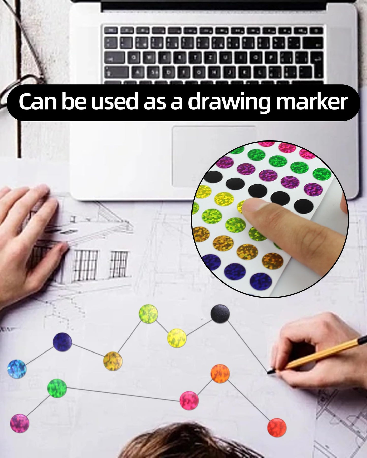 4290 Pieces Dot Stickers,Self-Adhesive Laser Small Dot Stickers Colored Dot Stickers,11 Color Style Circle Sticker Labels for Crafts, Planner, Calendar, Scrapbooking, Student Classroom