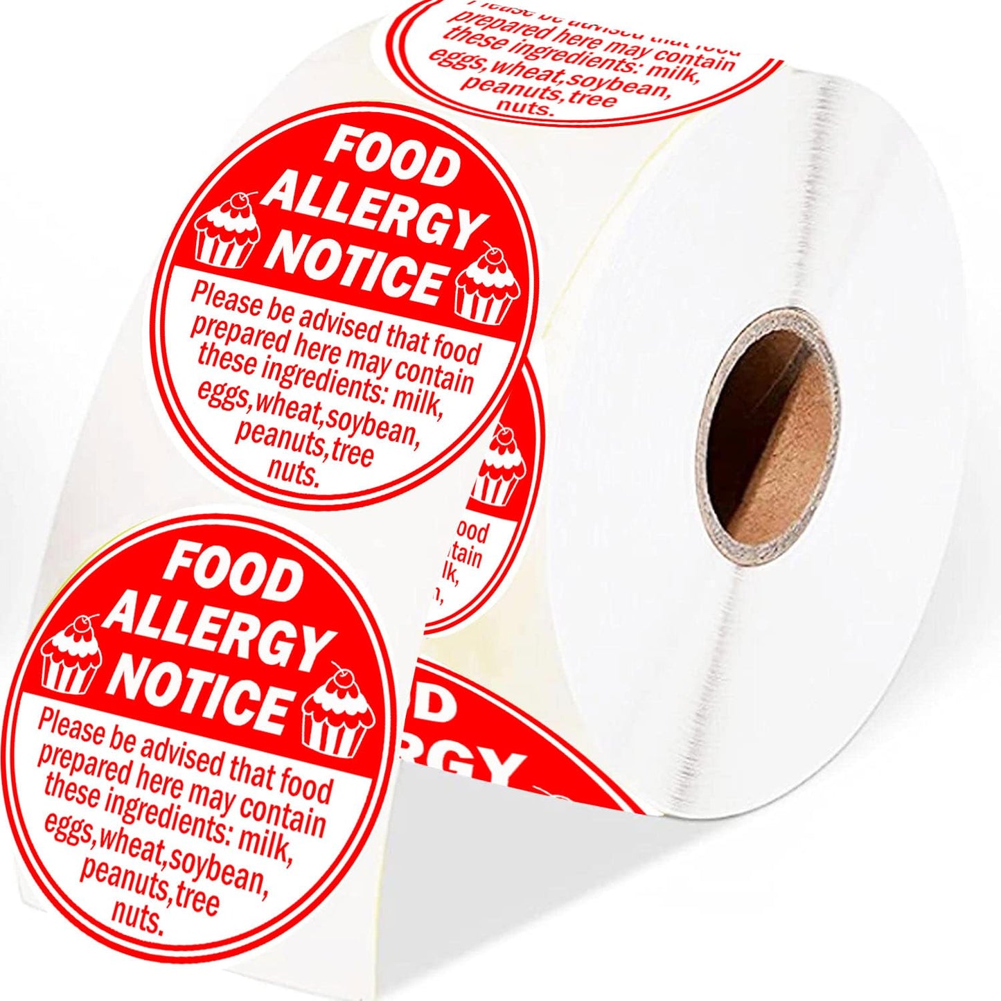 Allergy Sticker for Cake Food Allergy Stickers 2 Inch Allergen Warning Labels for Bakery, Party,Restaurants 500 pcs
