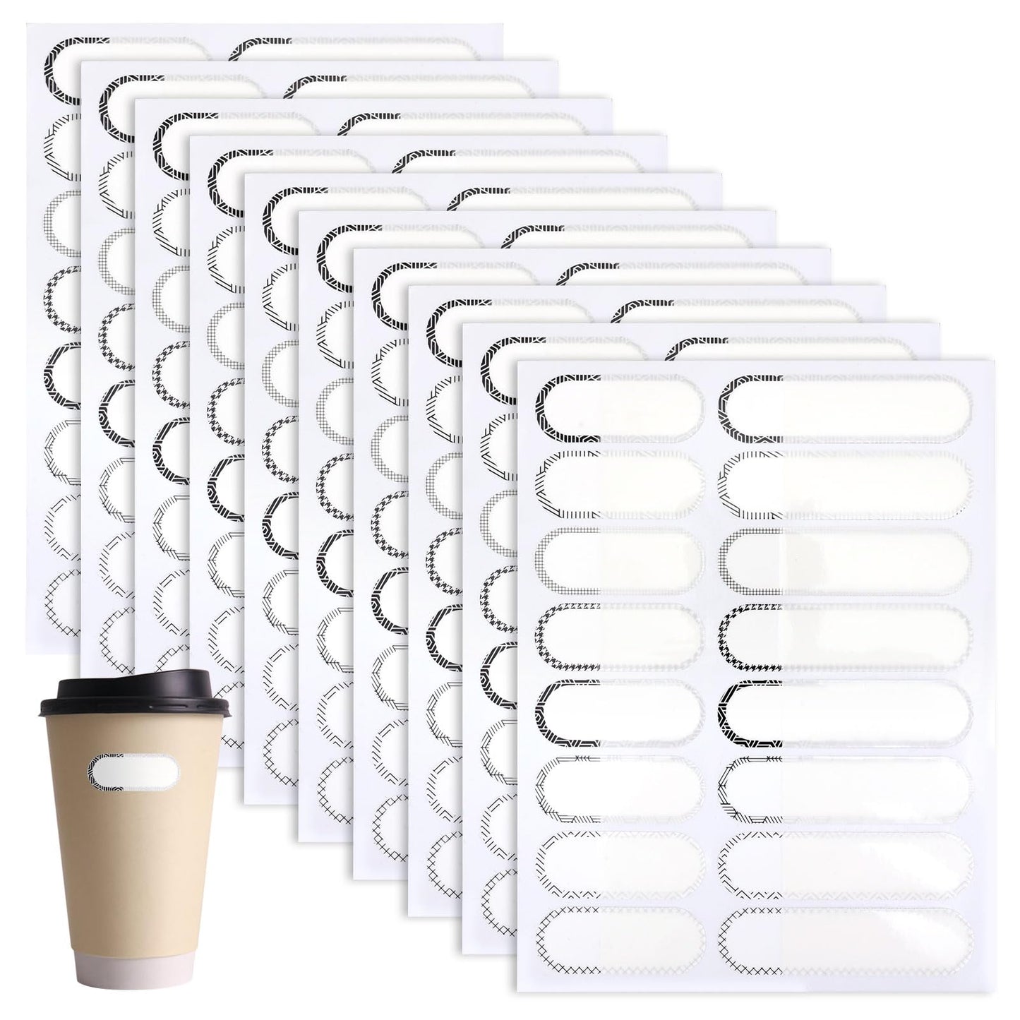 160pcs Water Bottle Labels, Self-Adhesive Bottle Strickers Waterproof Bottle Labels Write-On Kids Name Labels Removable Write-On Stickers for Baby Daycare and Business Office
