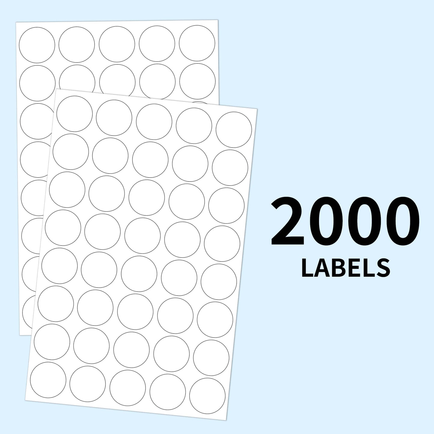 2000 PCS Circle Dot Stickers 3/4"" Round Color Coding Label Stickers,Color Coded Stickers Label Circle Stickers for Classroom, Office(White), fwi005 White