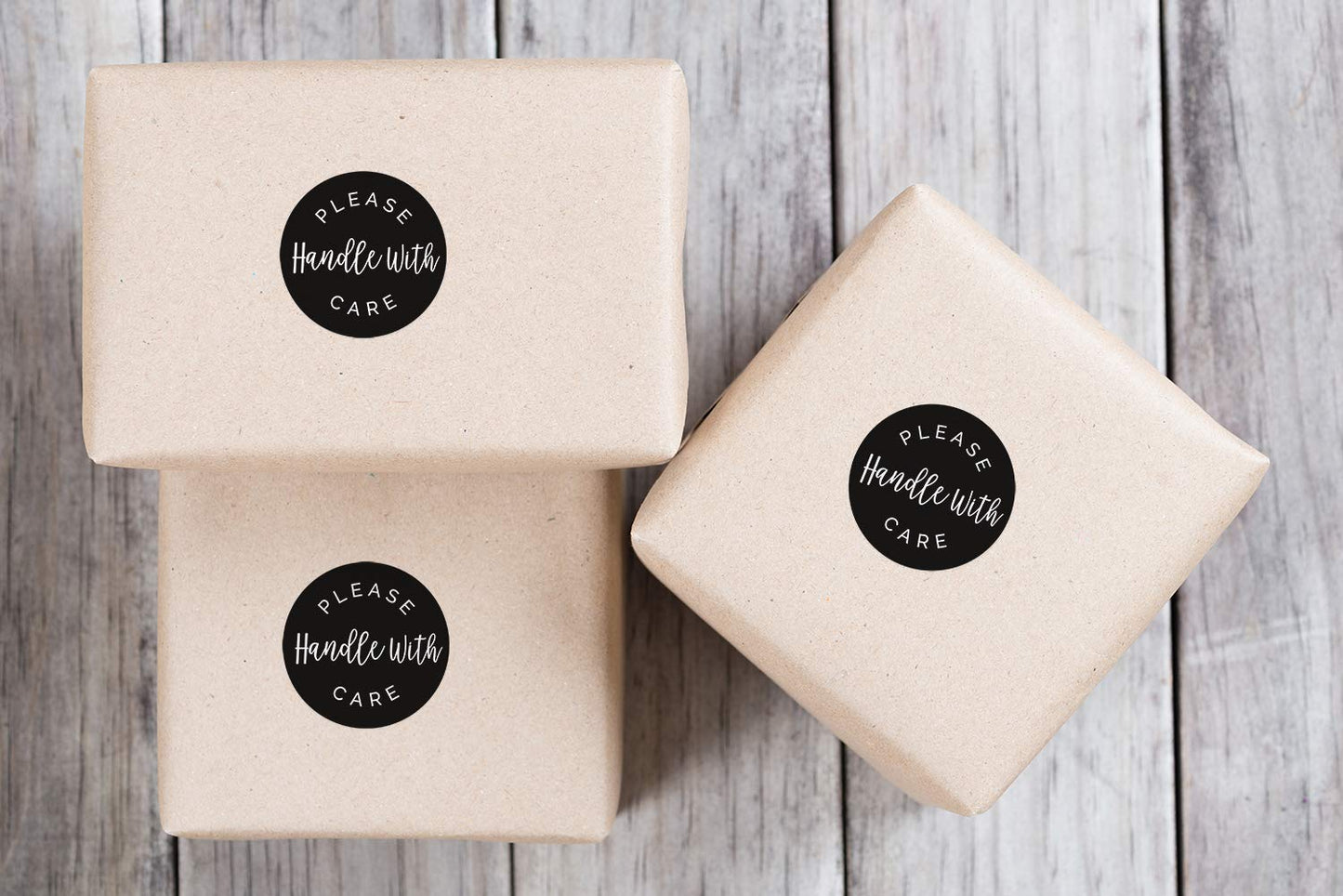 Please Handle with Care Label / 500 Small Business Shipping Stickers / 2" Order Package Envelope Seals/Made in The USA Black, White
