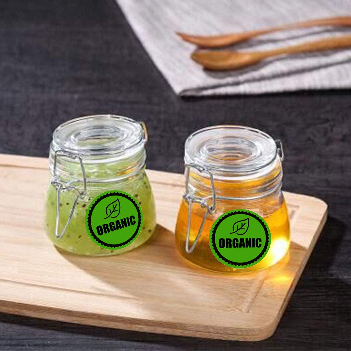 Organic Food Rotation Labels - 1.5 Inch Adhesive Round Circle Dots, 500 Labels Per Roll