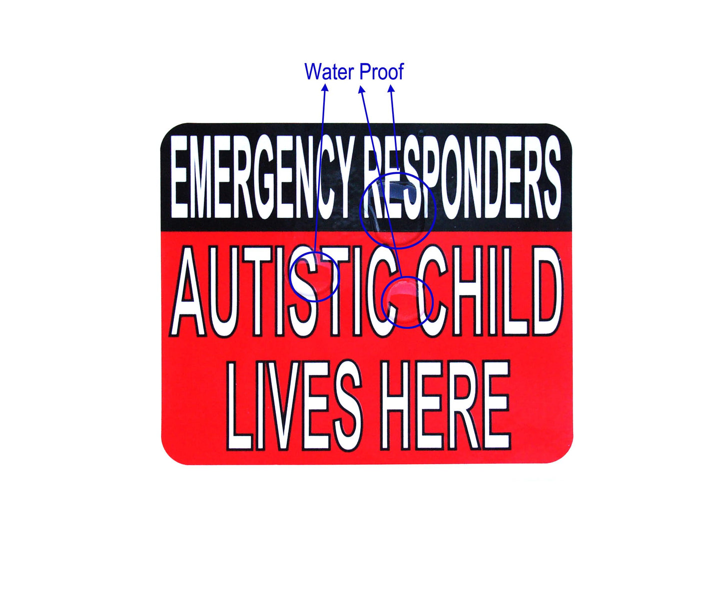 10 Pieces Autistic Child Lives Here Vinyl Stickers,2.5 inches by 3 inches Self Adhesive Stickers,UV Waterproof Scratch Resistant Film Labels
