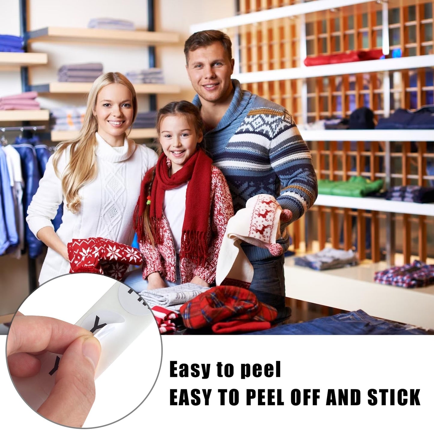500 Pieces Youth Clothing Size Stickers Round Adhesive Labels Circular Diameter 0.9inch Clothing Size Stickers Labels Tshirt Size Stickers White Stickers with Black Text for Retail Apparel (YXS Size) YXS