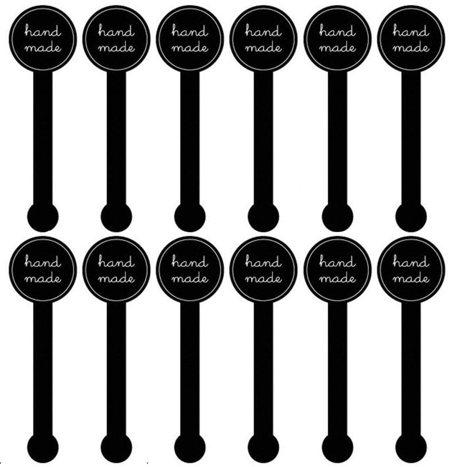 20Sheets(200Pcs) Black Handmade Self Adhesive Evident Stickers Seals Sealing Lable Tamper Decorative Labels for Baking Craft Arts Food Food Retail Package