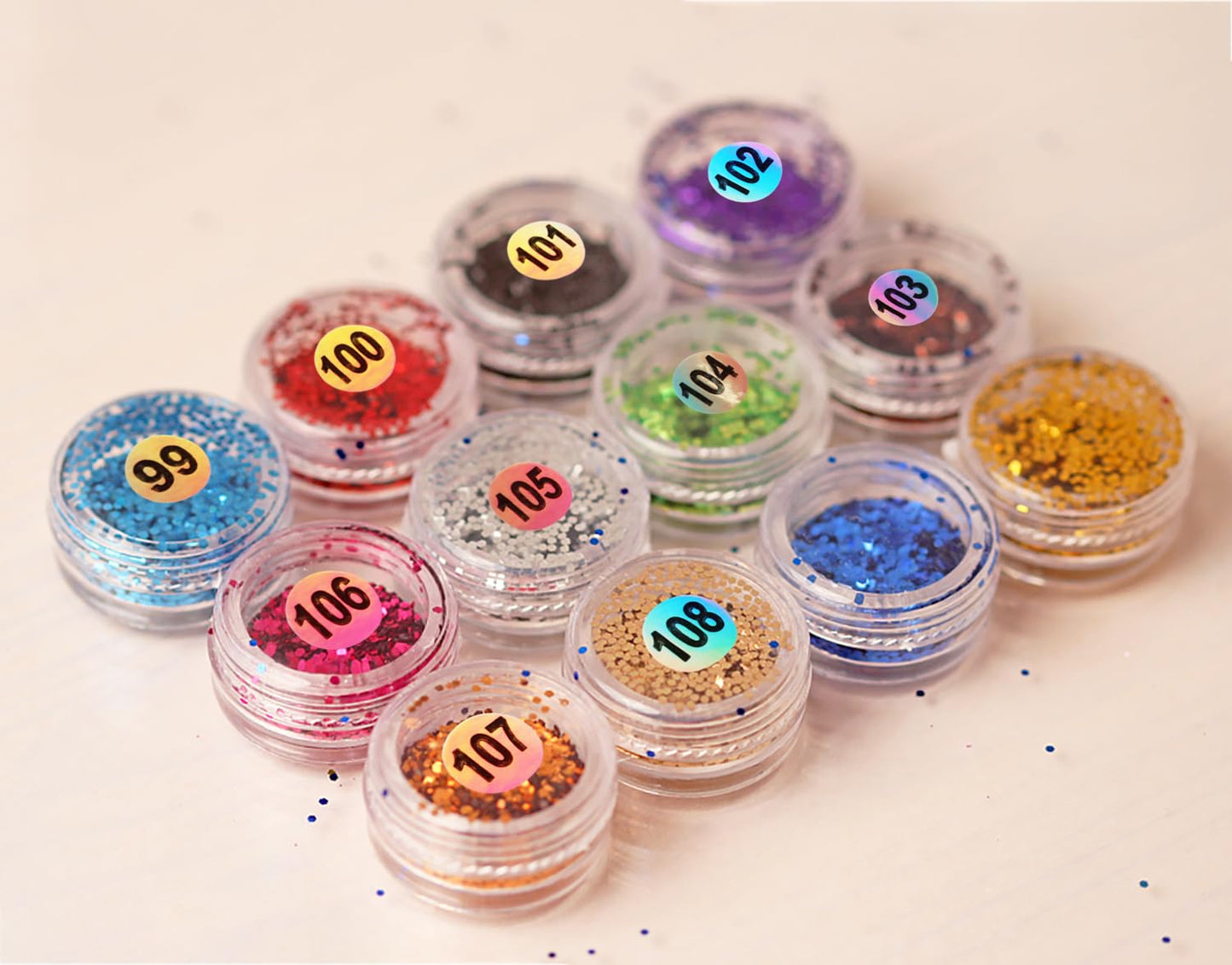 Mini Skater 20 Sheets 1 to 300 Consecutive Laser Number Stickers Round Self Adhesive Reflective Inventory Storage Organizing Labels Sticker 2/5 Inch for Nail Polish Bottle Lipstick