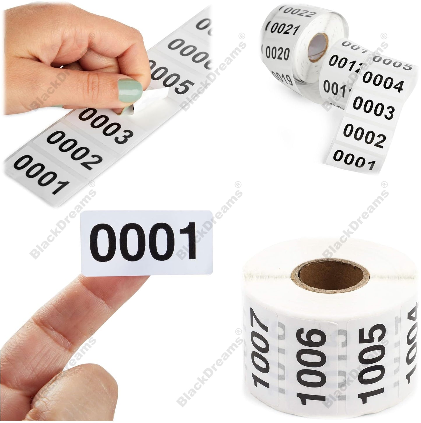 Consecutively Numbered Labels. Measure: 2"x1" PVC Material (Various Number Sequences Available) (1001-2000) Polyvinyl Chloride 1001-2000