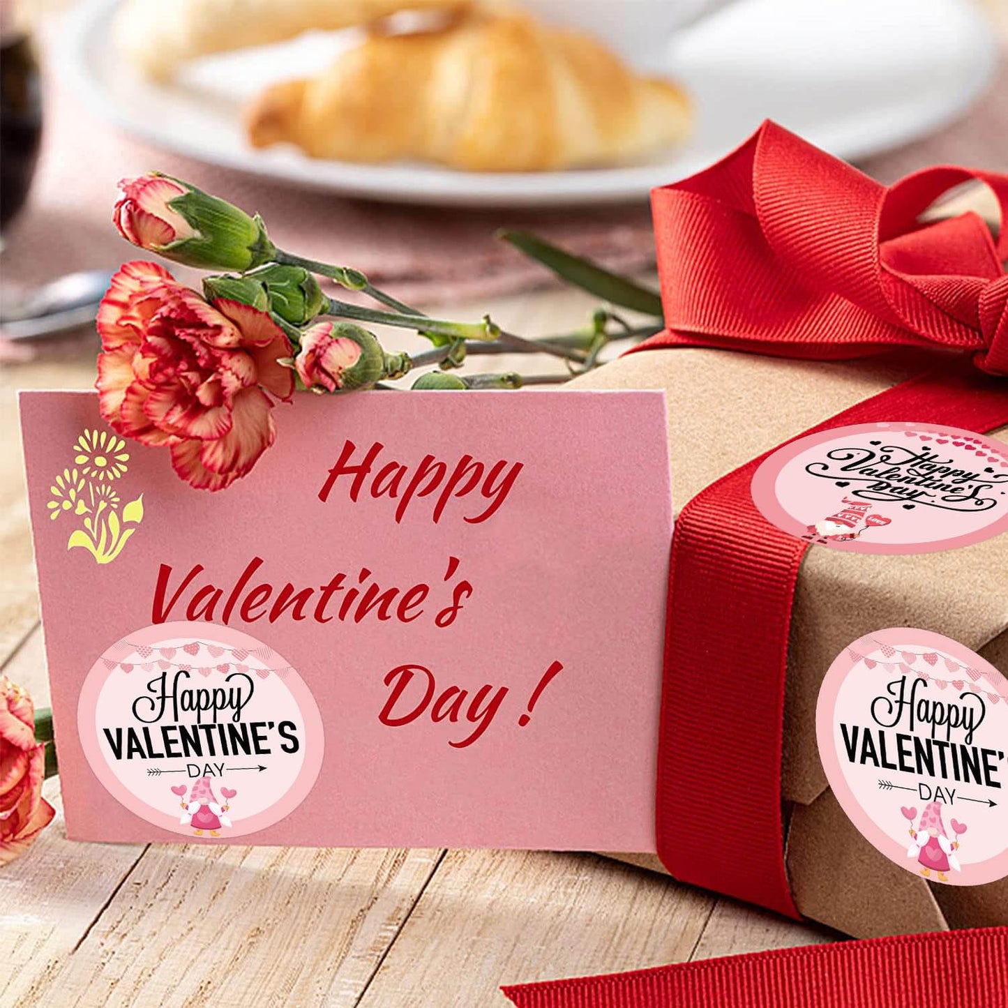 Valentine Direct Thermal Stickers Happy Valentine's Day Sticker Labels 2 inch Sweet Heart Valentine's Day Love Decorations for Thermal Label Holiday Party Shipping Sticker 500 Pcs (Valentine's)