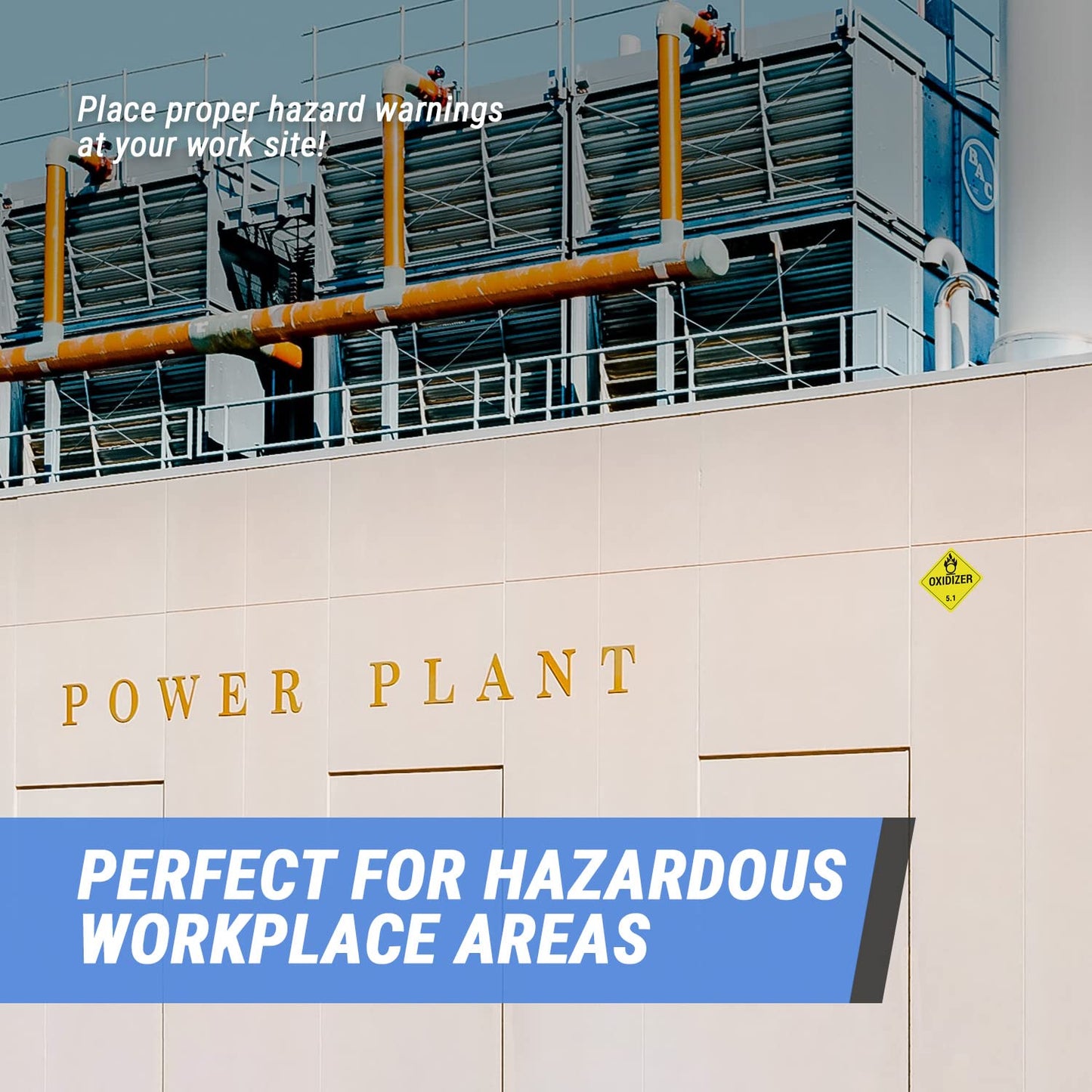 Class 5.1 Oxidizer Placard Labels (4 x 4 inch, Yellow - 300 Labels) Alert Yellow Oxidizer Sign for Shipping & Transportation or Class 5.1 Hazardous Materials
