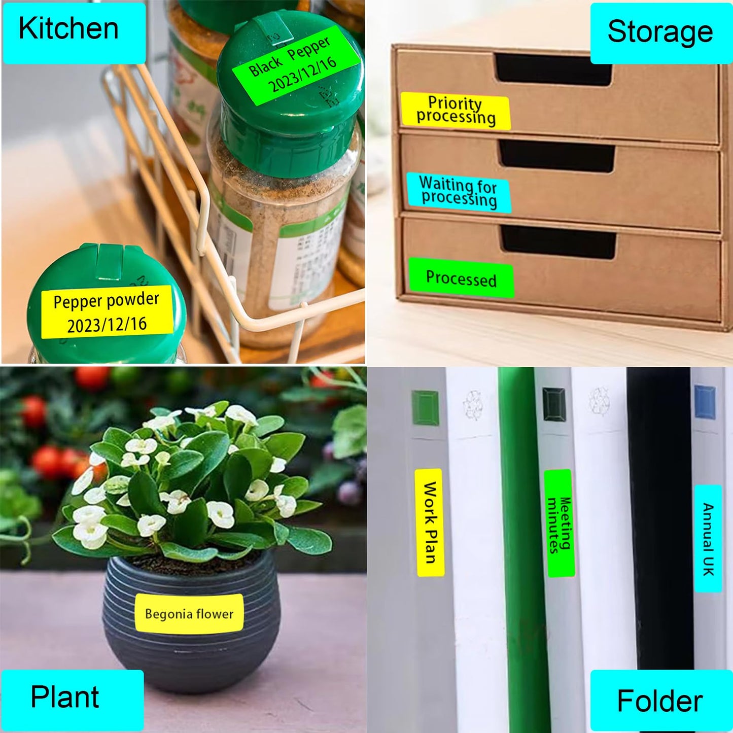 White Label Print Paper 15mmx30mm (0.59" X 1.18"), 230 Labels/Roll Thermal Stickers Waterproof Self-Adhesive Multipurpose Labeling Tape Household Storage Labels White
