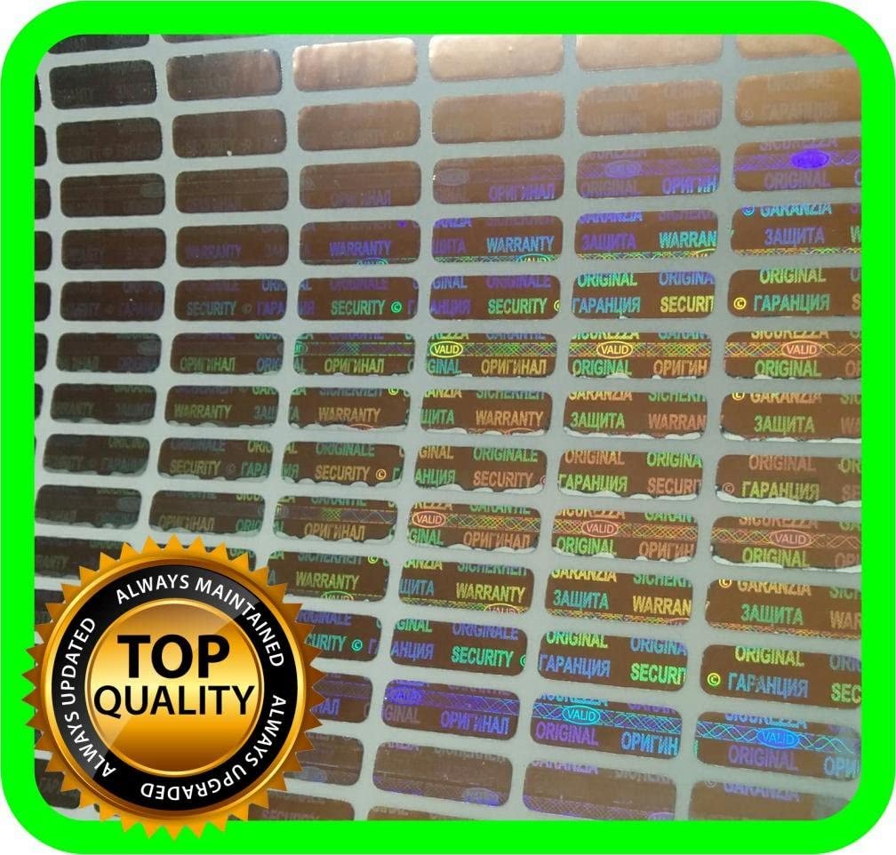 1050 pcs Tiny Security Hologram Labels, Void Warranty Stickers Tamper evident Seals Read Size! 0.47 x 0.157 inch (Very Small!)