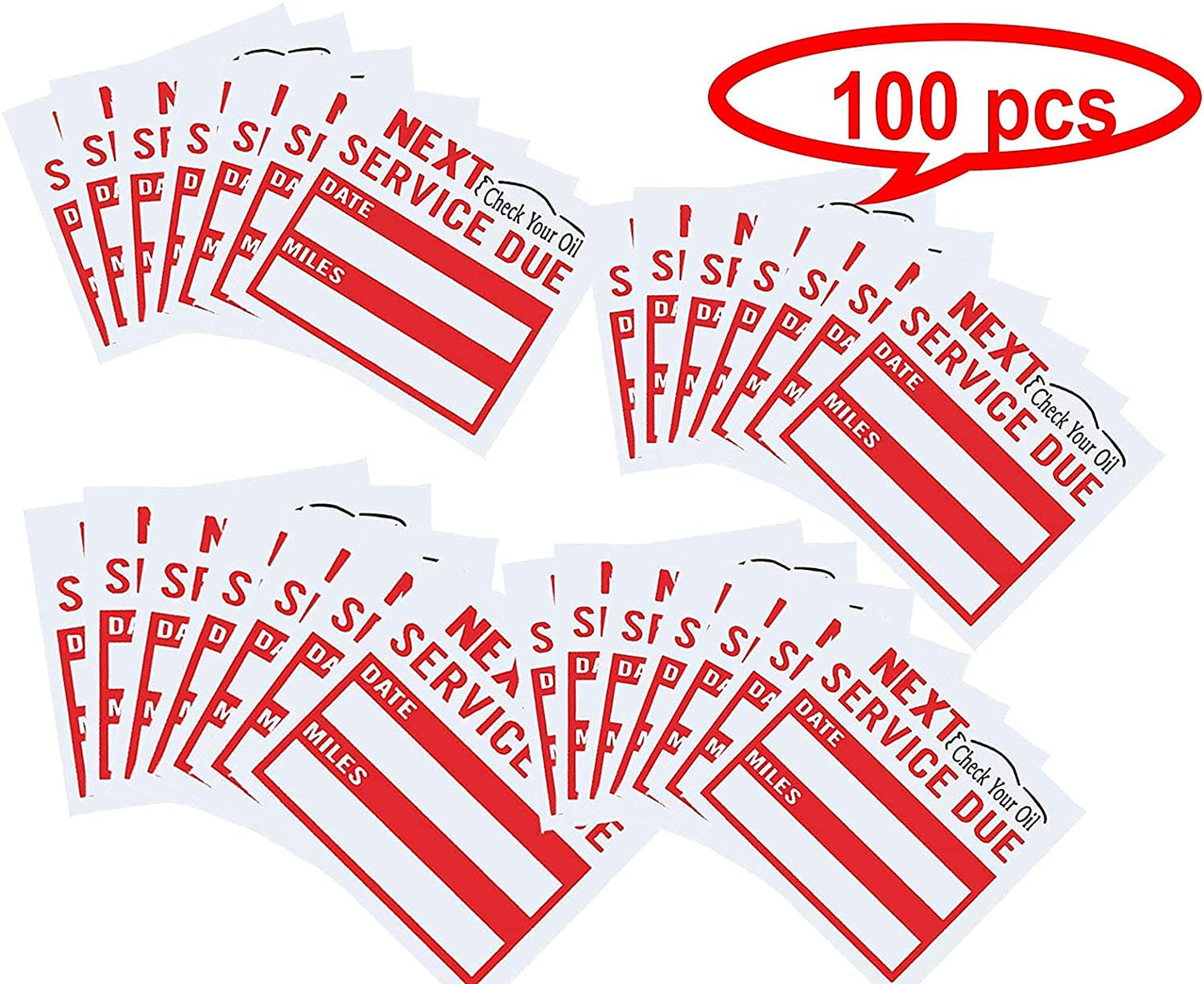 Oil Change Service Due Reminder Stickers Check Your Oil Labels for Gas Stations 2X1.8 Inch,100 Adhesive Labels