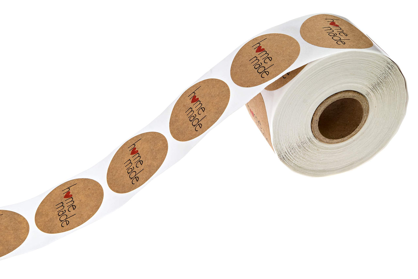 1.5" Round Natural Brown Kraft Home Made Stickers / 500 Crafting Labels Per Roll/Small Homemade Craft Label/Canning Project DIY Sticker/Made in The USA