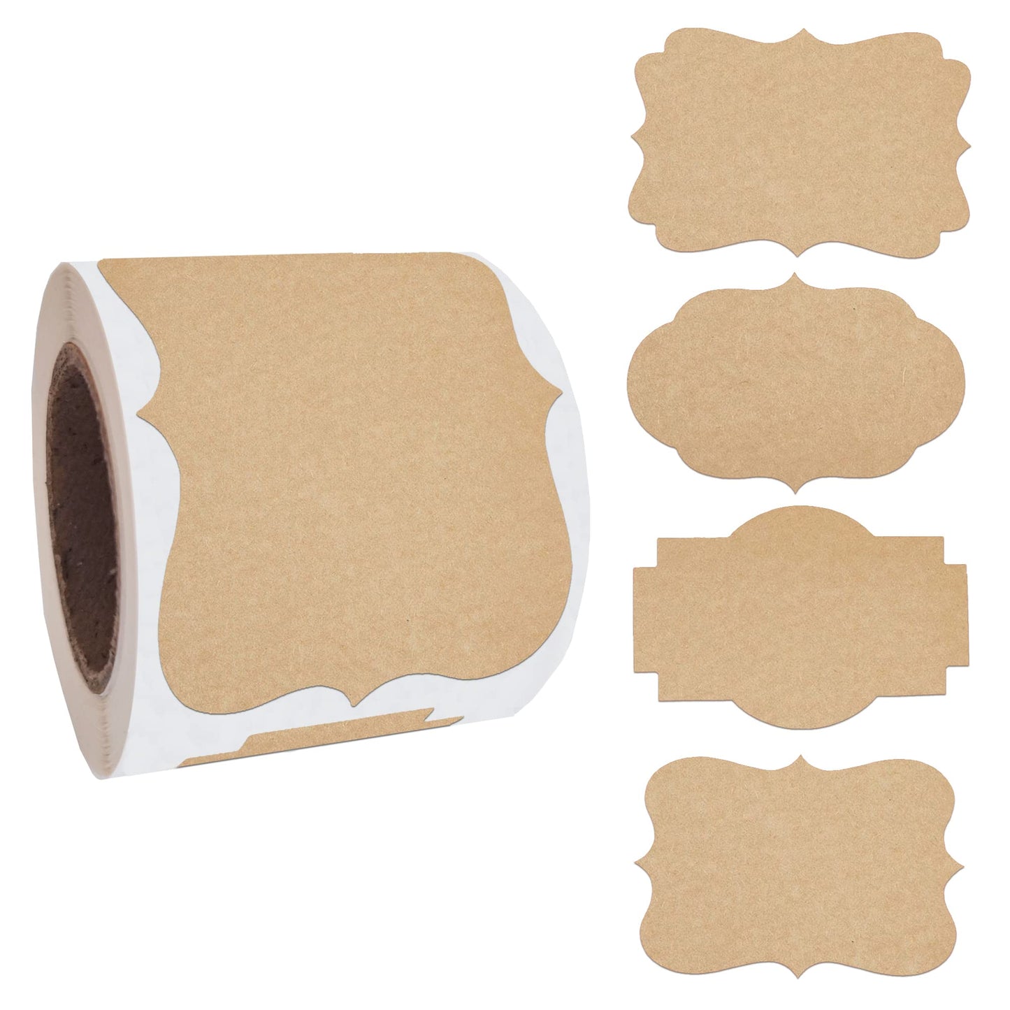 2" x 3" Kraft Label Stickers Writable Gift Labels, 200PCS Self-Adhesive Brown Labels for Essential Oil Bottle, Jars, Food Storage or Gift Decoration Fancy Stickers-03