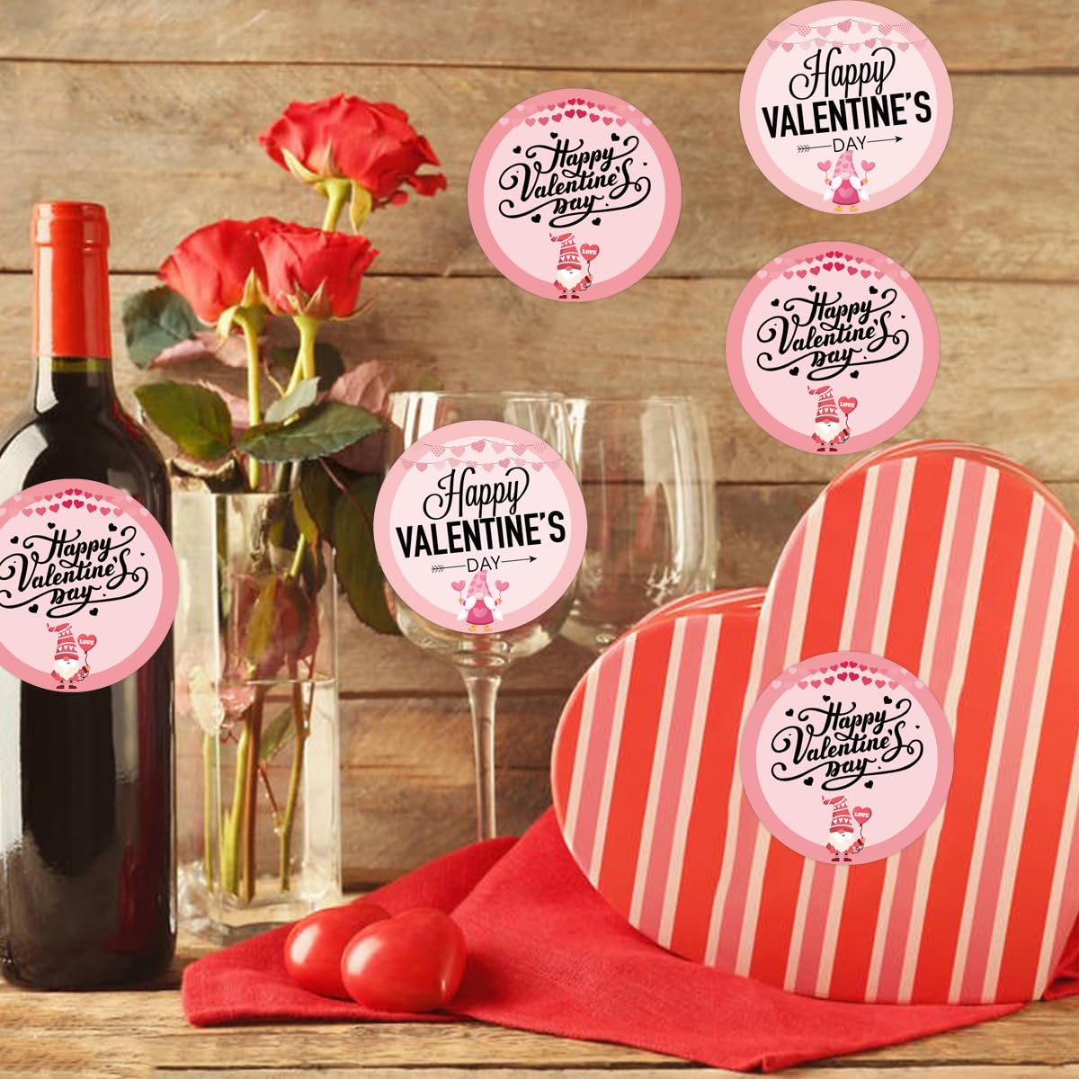 Valentine Direct Thermal Stickers Happy Valentine's Day Sticker Labels 2 inch Sweet Heart Valentine's Day Love Decorations for Thermal Label Holiday Party Shipping Sticker 500 Pcs (Valentine's)