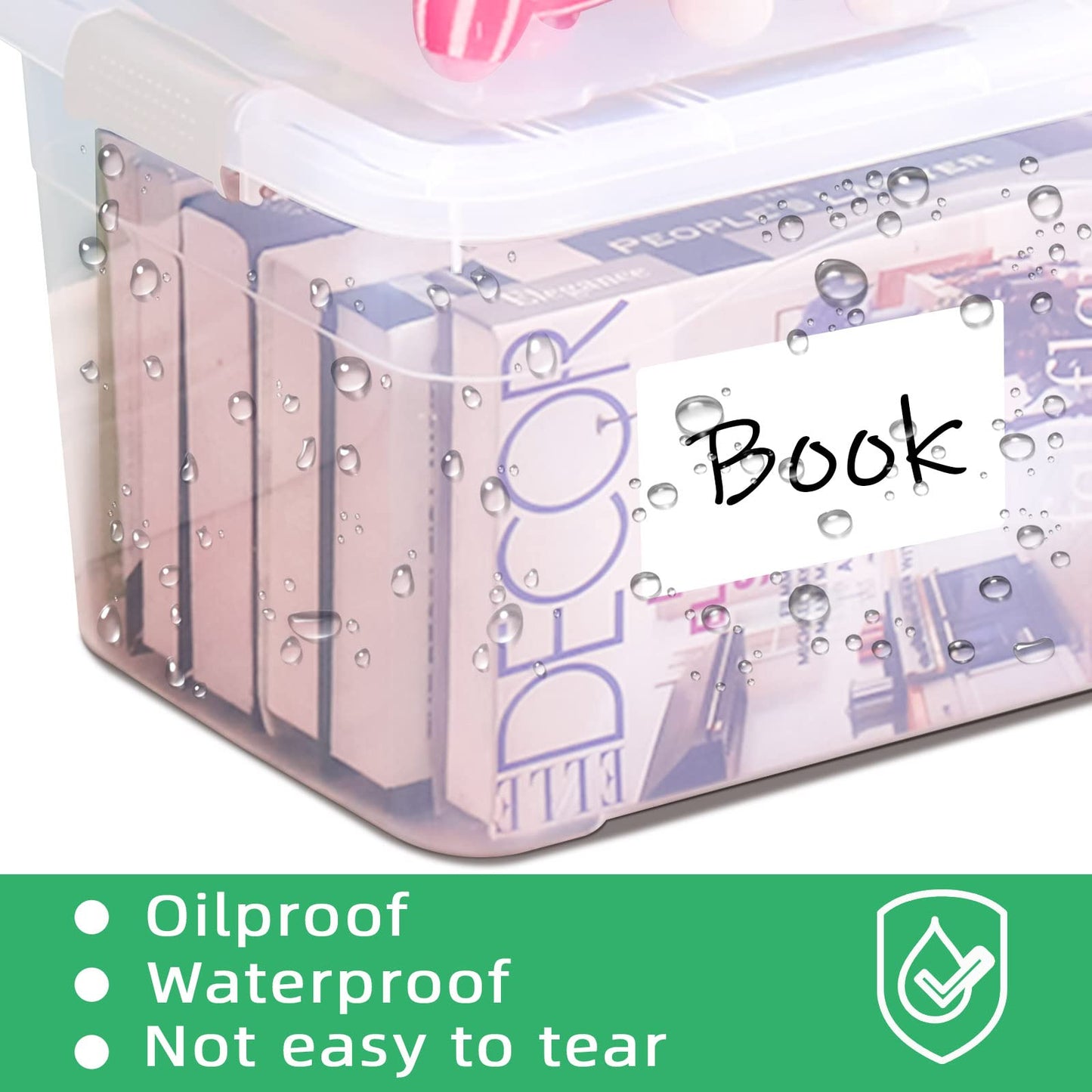 Large Label for Storage Bin(6x4) Removable Customizable Blank Water/Oil/Tear Resistant Labels Storage Labels for Containers,Bins,Home Organization Projects,Kitchen Storage Containers,Box Etc 40Pcs 40 Pcs