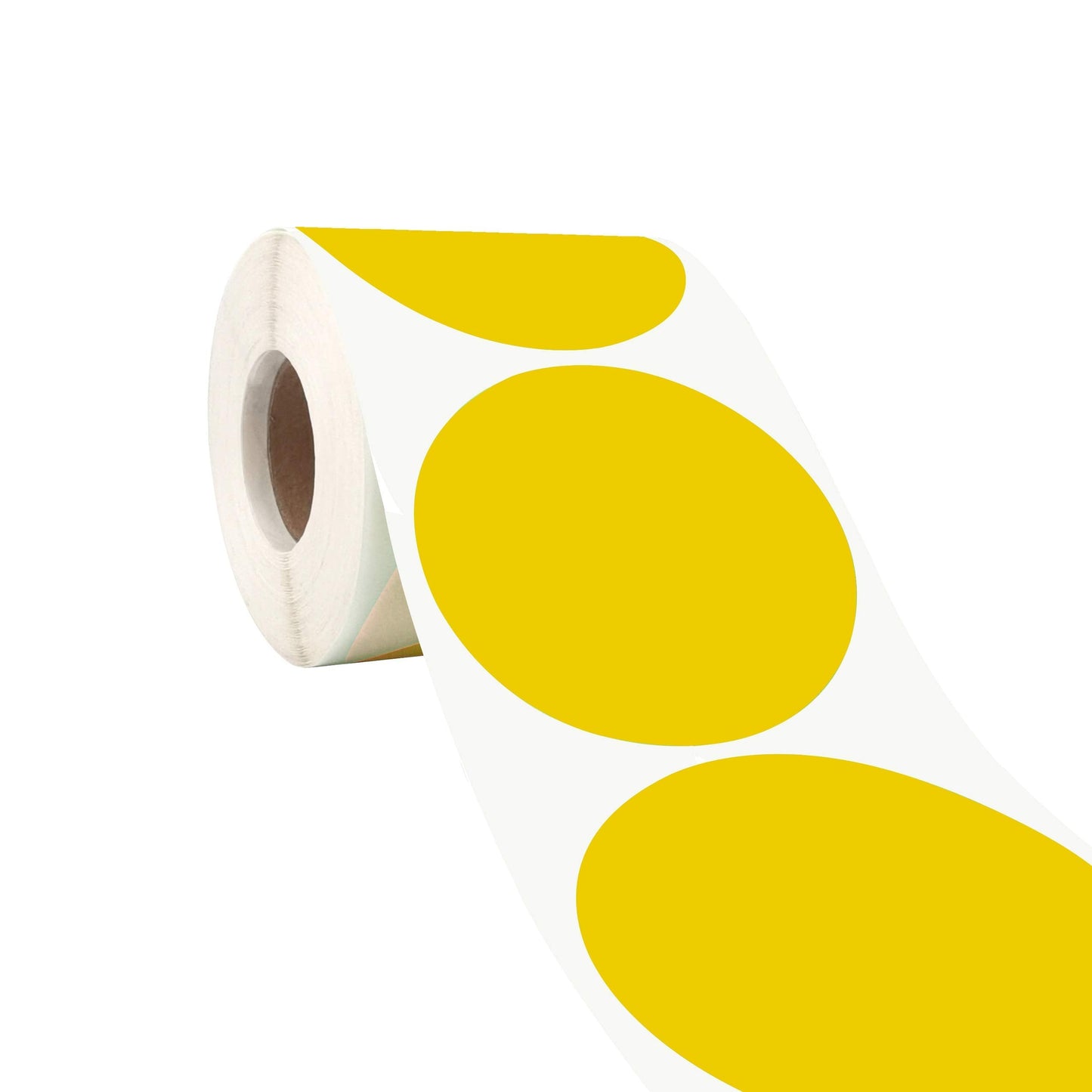 PARLAIM 3 Inch Round Permanent Adhesive Color-Code Dot Stickers,500 per Roll dots Label Dispenser Box,Iventory Circle Stickers (Yellow) Yellow 1 Roll-500 Pack
