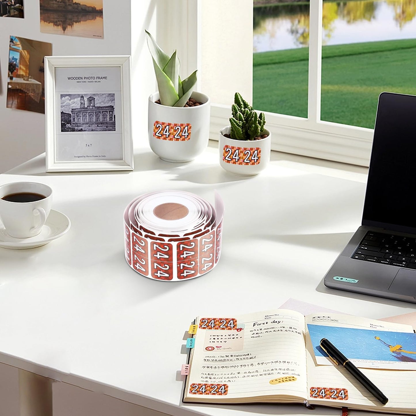 2024 Year Stickers, File Folder Year Labels, Color Coded Year Stickers for End Tab File Folders Office Supplies, 500/Roll, 1 Roll, 3/4" x 1-1/2" (PVC Orange) Pvc Orange