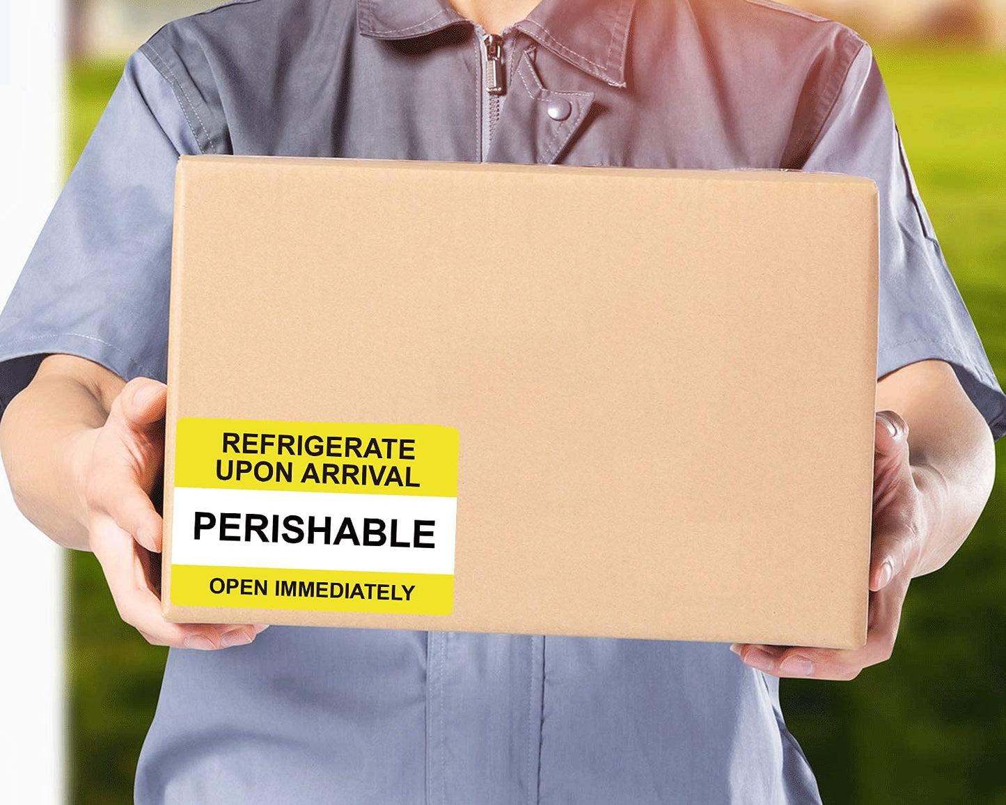 Yellow Self Adhesive Warning Shipping Mailing Labels/Stickers - "PERISHABLE REFRIGERATE Upon Arrival Open Immediately" for Shipping and Packing, 3" Length x 2" Width, Black on Green 250pcs Yellow 2 x 3 inch