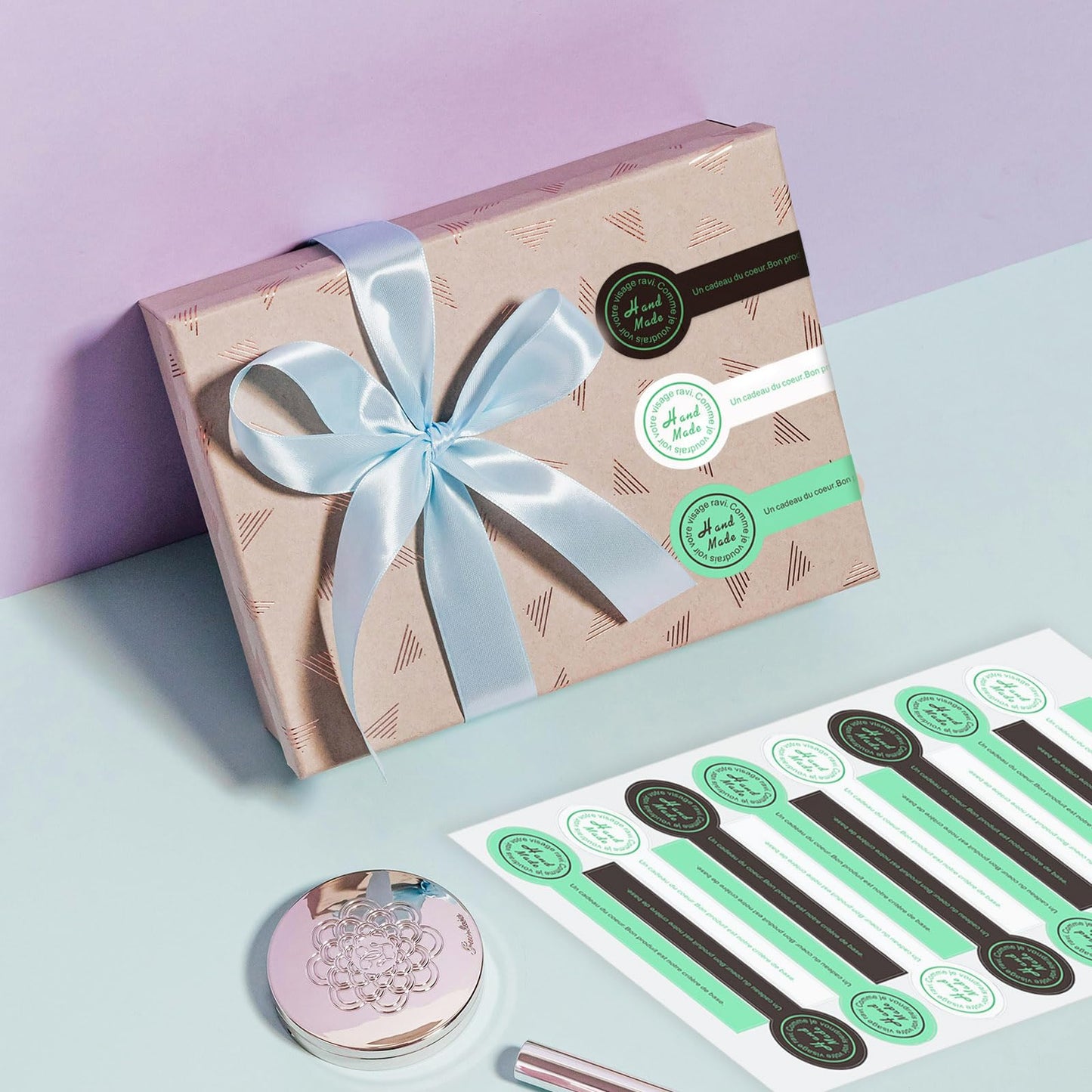 800pcs Handmade Food Baking Seal Stickers, Black Green White Self Adhesive Bakery Stickers, 3.9in Long Strip Tamper-Proof Packaging Sealing Labels for Lollipop Cake Cookie Bread Black Green White(800pcs-3.9in Long)