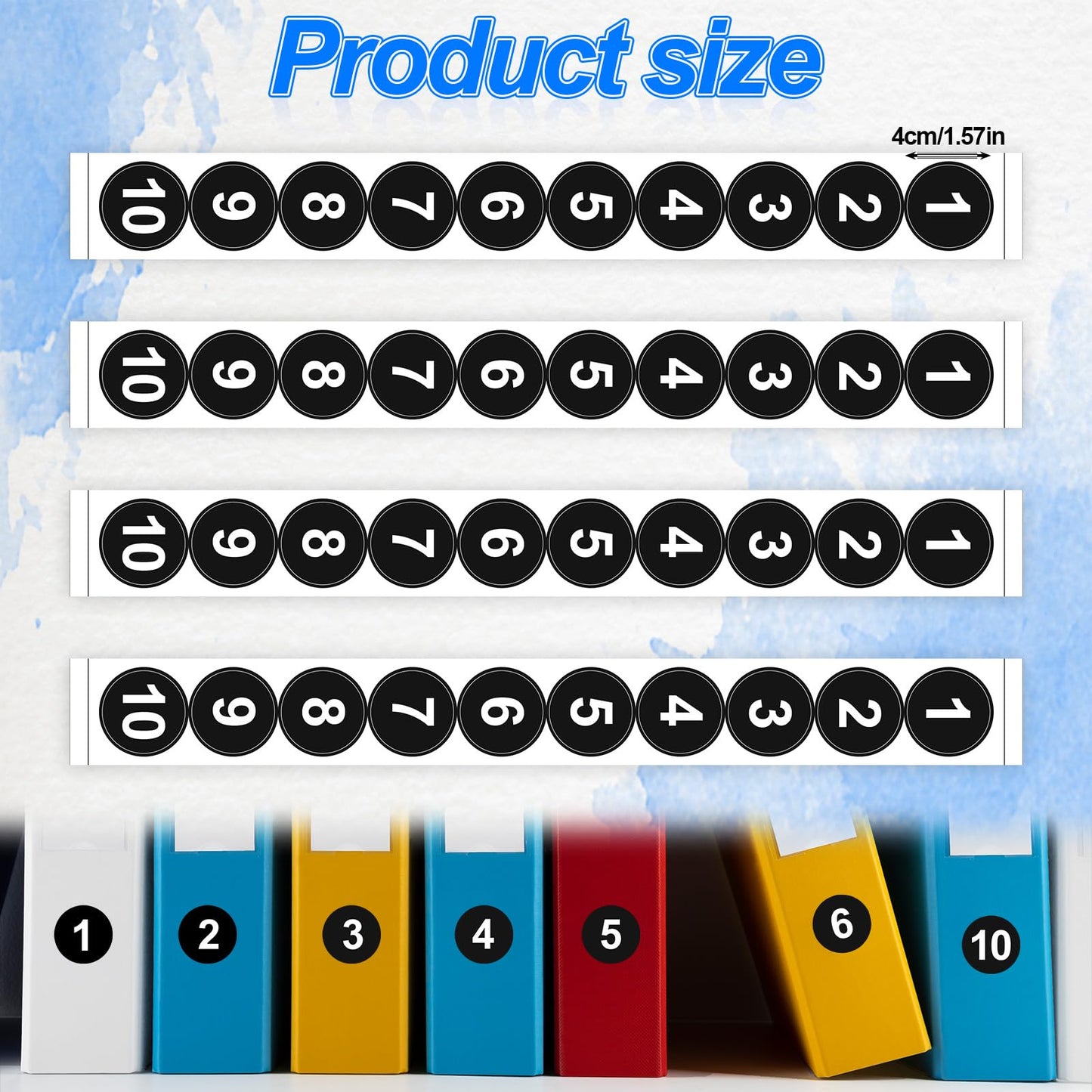 40 PCS Self-Adhesive Number Stickers 1.6 in Black Vinyl - Small Round Removable Labels for Inventory Storage (1-10)