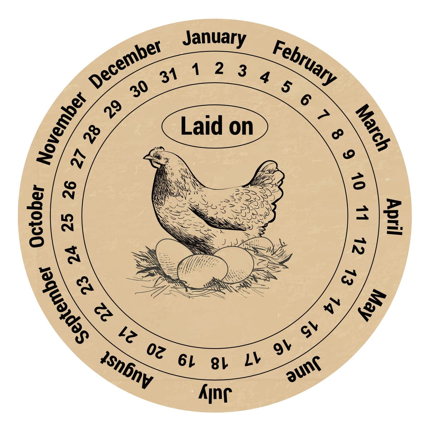Laid on Date Fresh Egg Sticker,2inch 300pcs Laid on Fresh Egg Sticker Brown