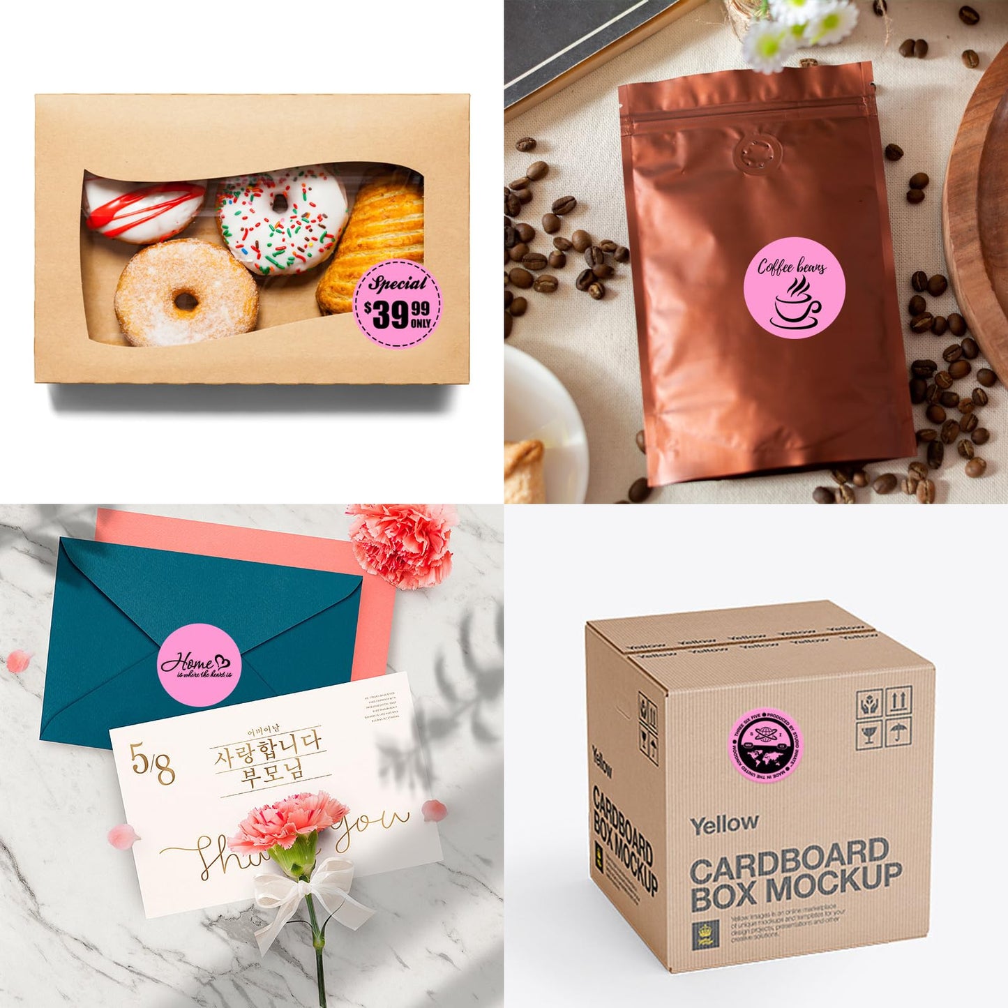 1.5" Direct Thermal Labels, 1.5 "Round Thermal Stickers for Thermal Label Printer, BPA&BPS Free Pink Circle Direct Thermal Perforated Stickers Labels(3 Rolls with 500 Labels per roll)