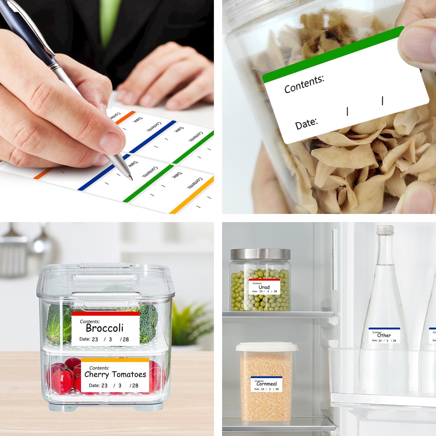 200 Pcs Freezer Labels Easy Peel Off, Food Labels Stickers, No Sticky Residue Refrigerator Date Labels Stickers (Multicolor) 200 Pcs Multicolor