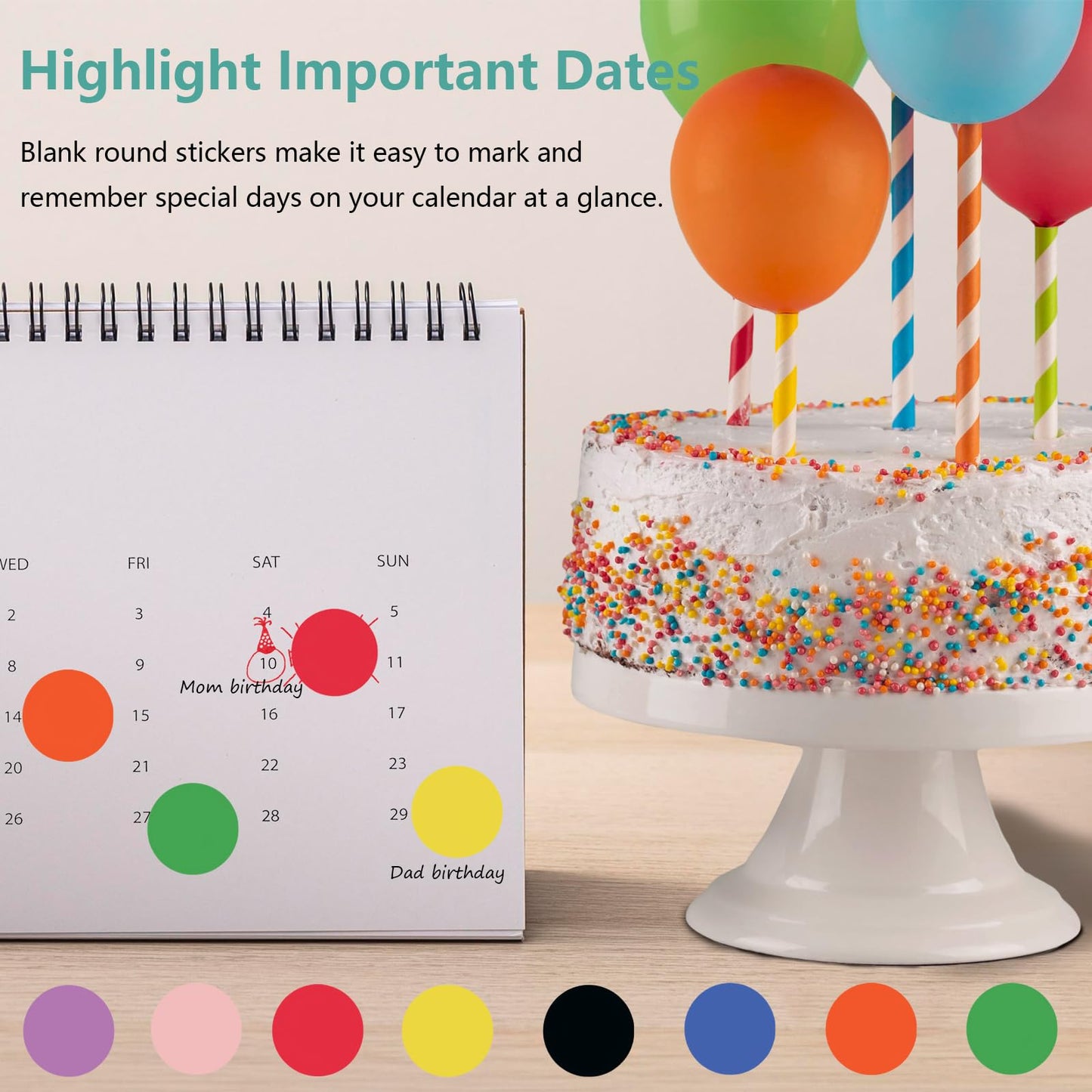 1 Inch Round Colored Dot Stickers, 2000 Pcs Coding Circle Dot Labels, Yitco Self-Adhesive Colorful Coding Labels Stickers for Students Classroom, Office, Home, File Classfication, 8 Colors, 4 Rolls