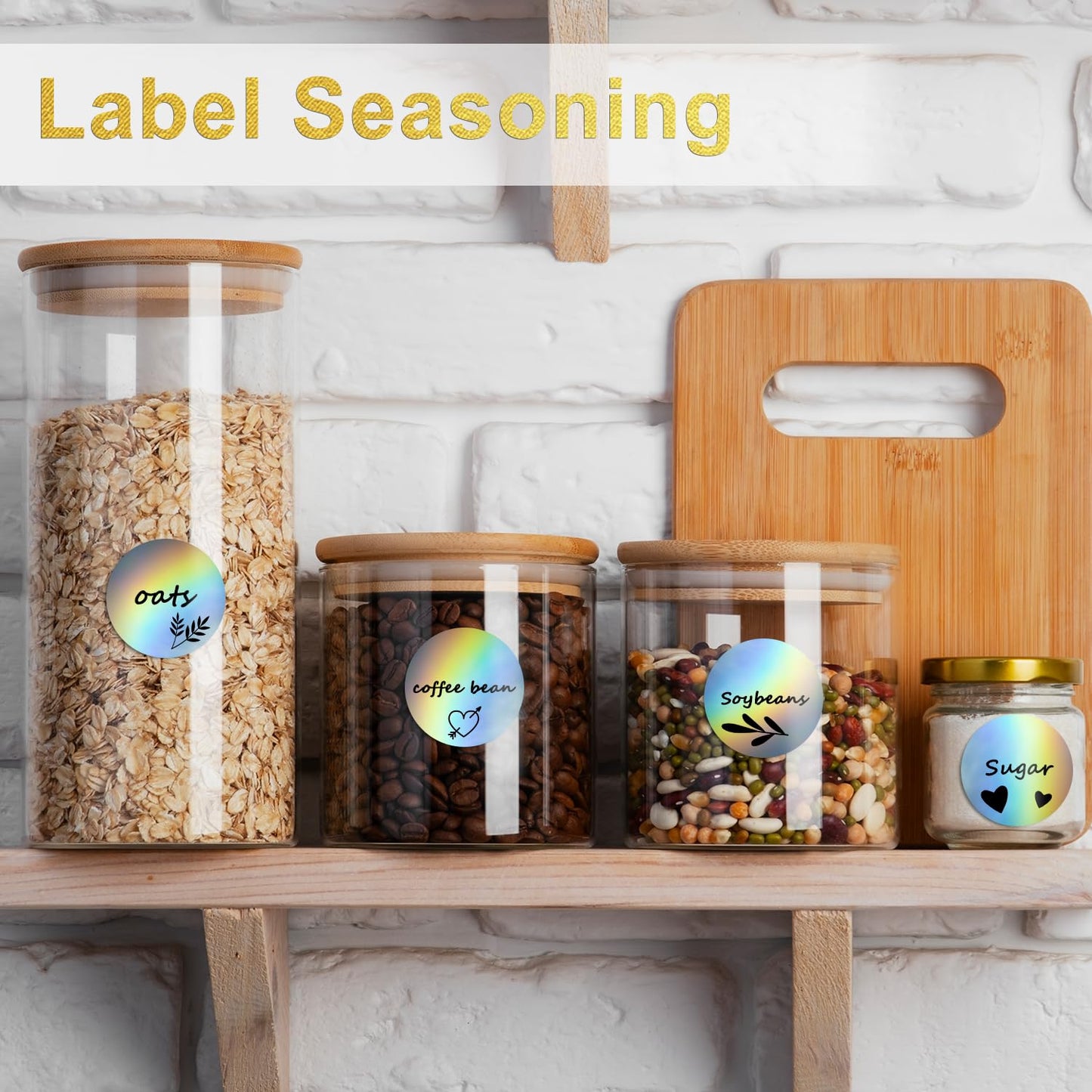 Phomemo M110 Labels, Thermal Sticker Paper, 2" Round Thermal Labels for Small Business, Logo Design, Baking Package, Holographic Sticker Paper for Phomemo M150 M220 M221 M250 M260 M100 Label Maker 1.96"x1.96"