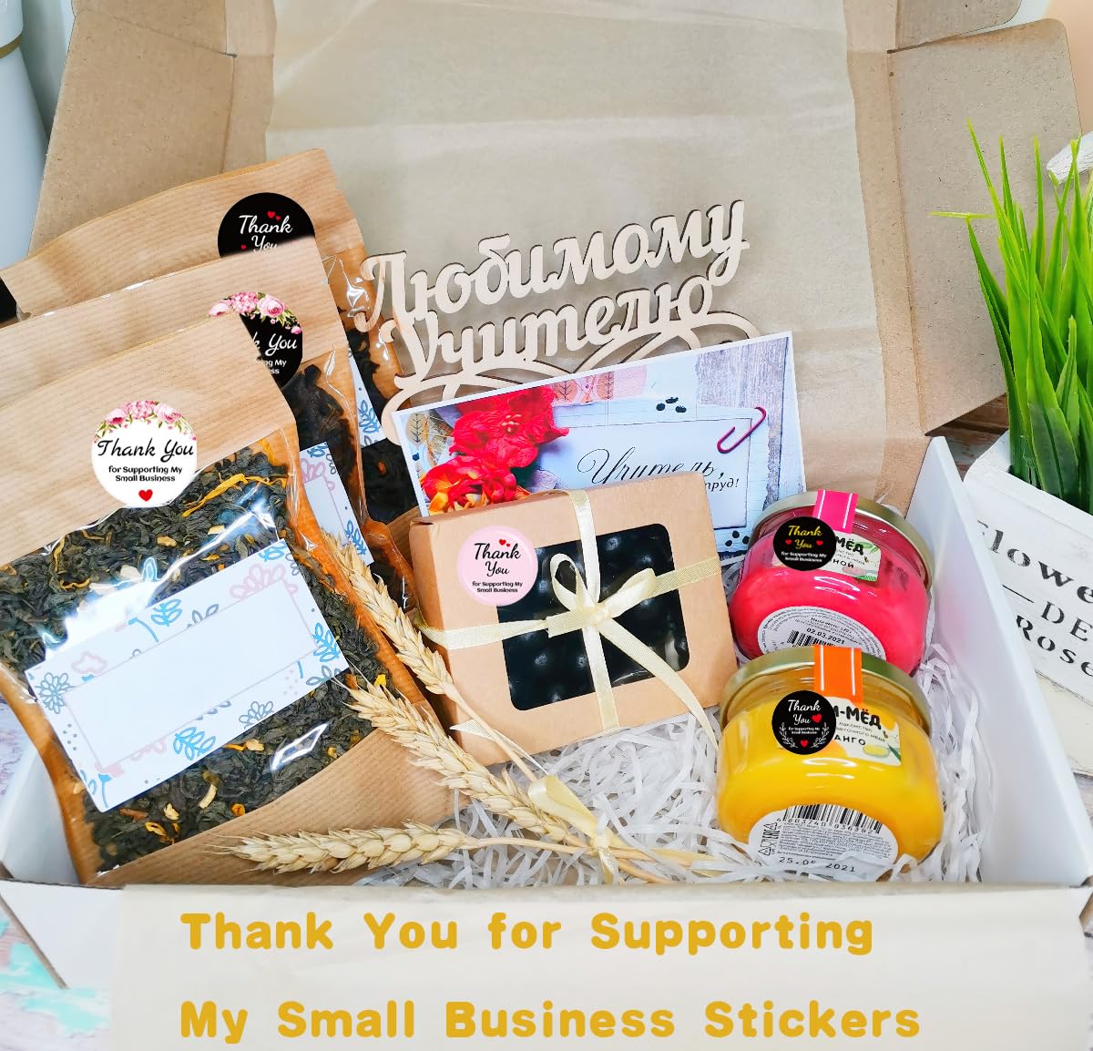 6Rolls Round Thank You Stickers, 3000Pcs Adhesive Labels for Envelopes, Gift and Crafts Packing