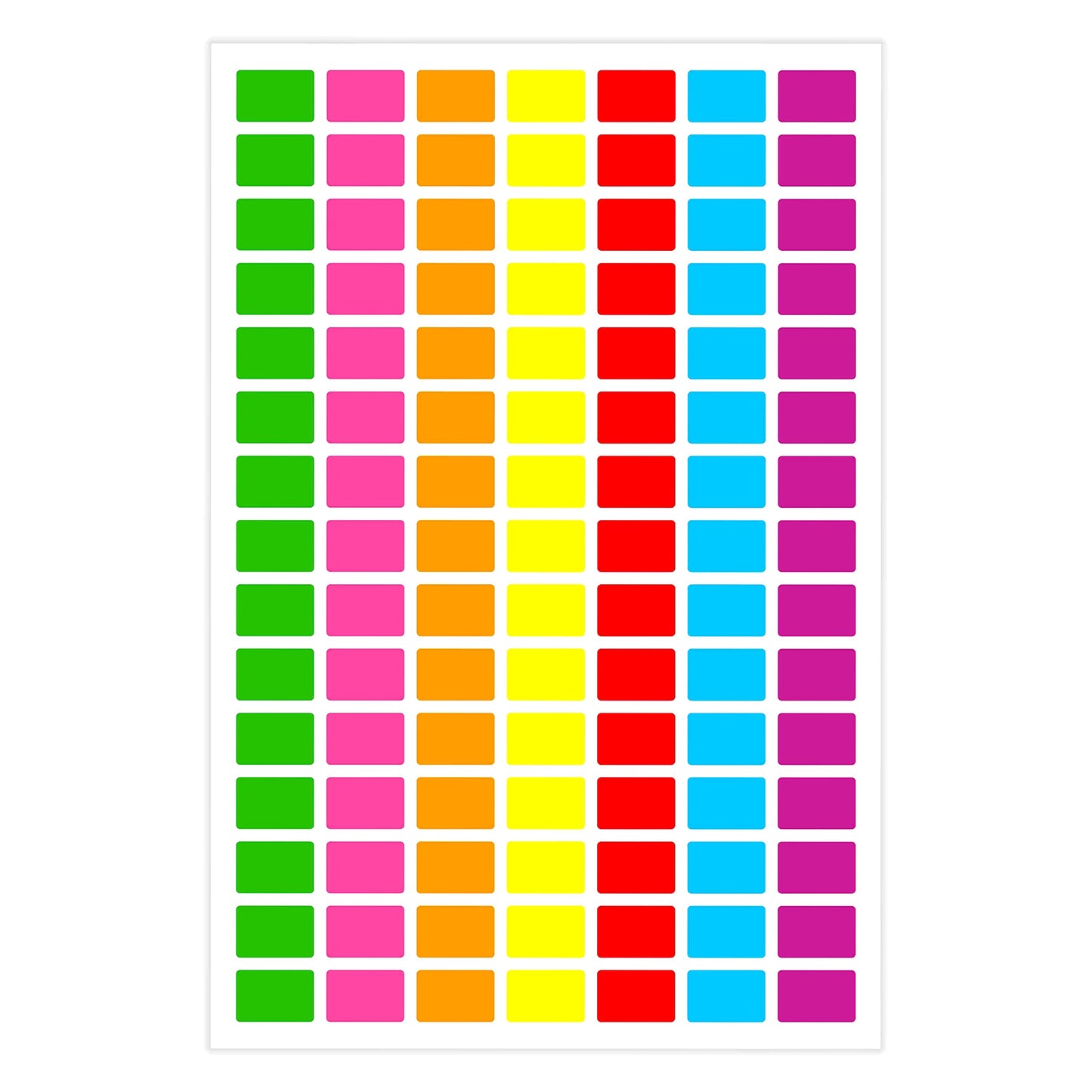 PARLAIM Pack of 1575 Square Color Coding Labels,1/2" x 3/4" Rectangular Stickers in 7 Colors Rectangle Folder File Labels