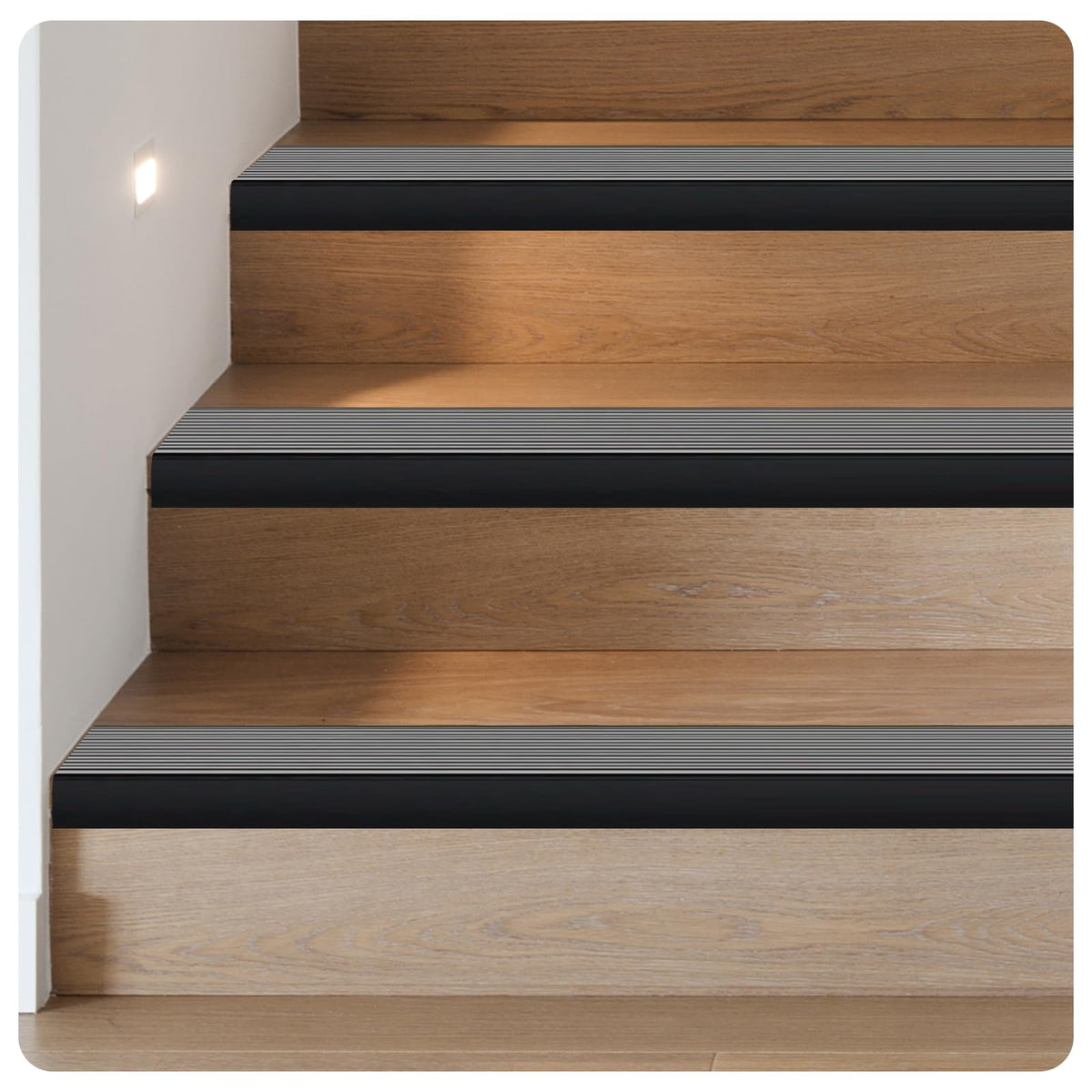 Black 48" Metal Stair Nosing, Heavy-Duty Aluminum Self-Adhesive Stair Edge Protector for Indoor/Outdoor Stairs, Non-Slip Tread Cover, L- Molding(48 x 1.2 x 2 in, 2Pcs) 48×2×1.2in