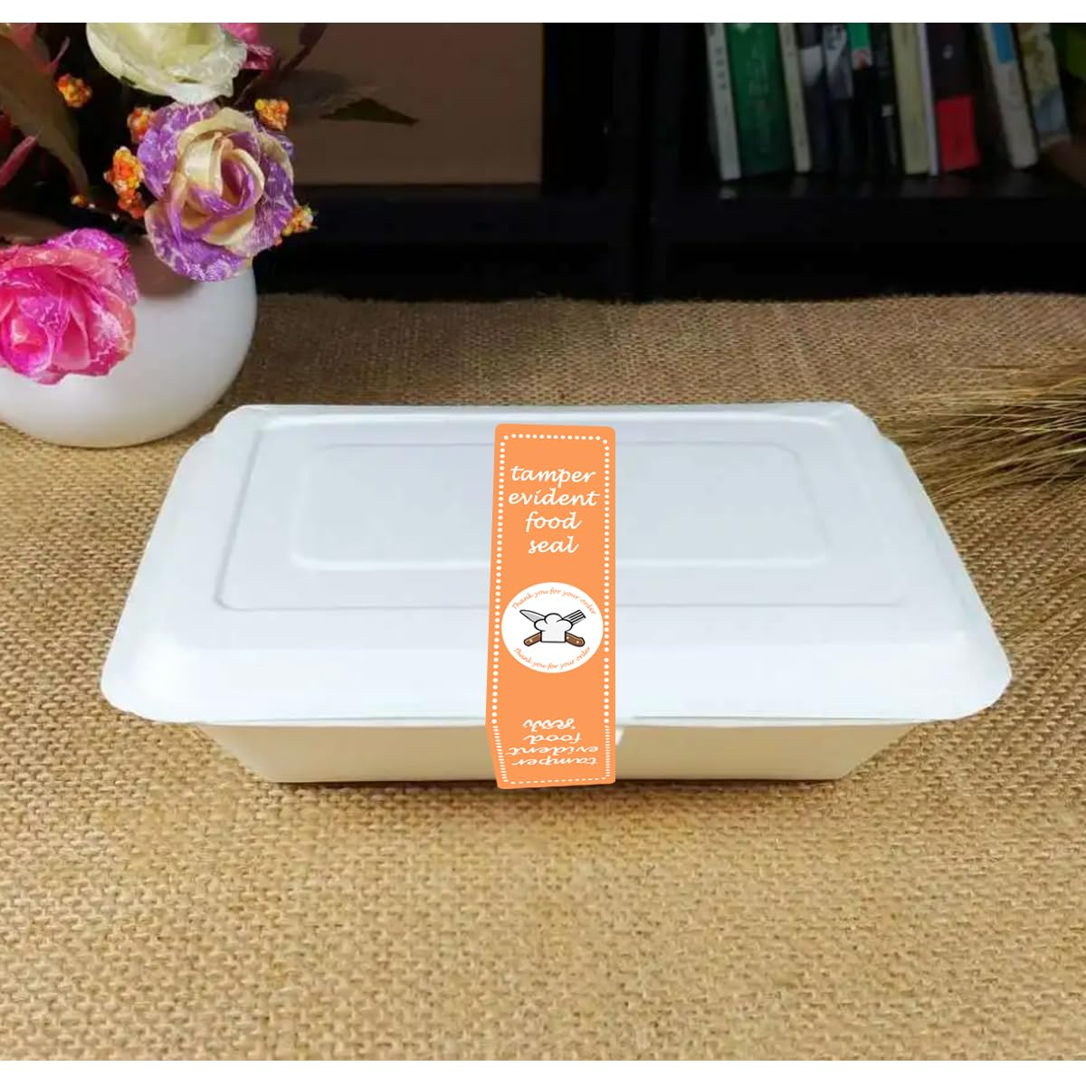 Safe Secure Tamper-Evident Labels - 6x1.5 Inch Food Seal Stickers, 300 Pcs