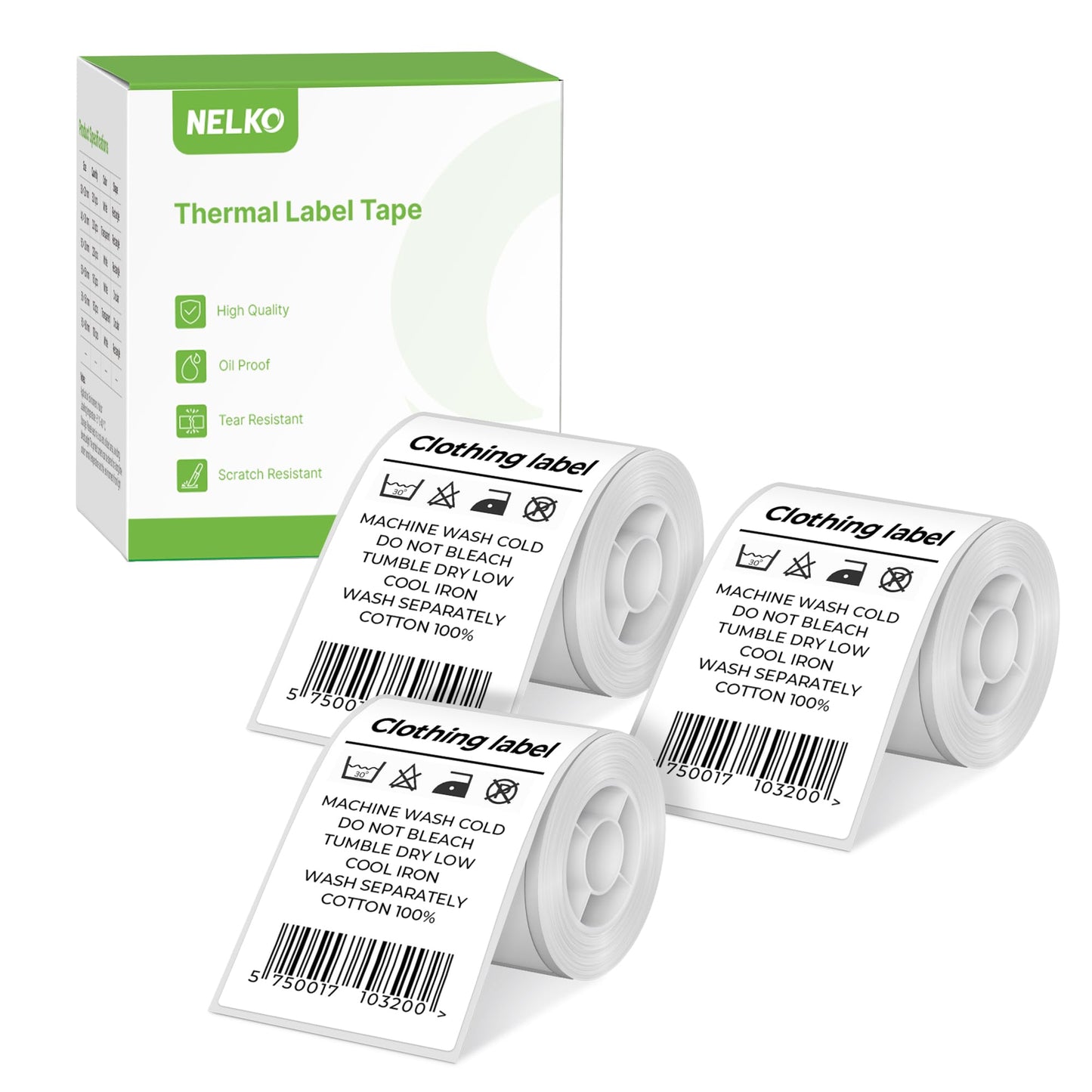 Thermal Labels for Nelko PM220 Label Maker, 2'' x 3.15'' (50x80mm) Thermal Sticker Label, Waterproof, Multi-Purpose Label Tape, 3 Roll of 100 Self-Adhesive Thermal Paper (White) 300