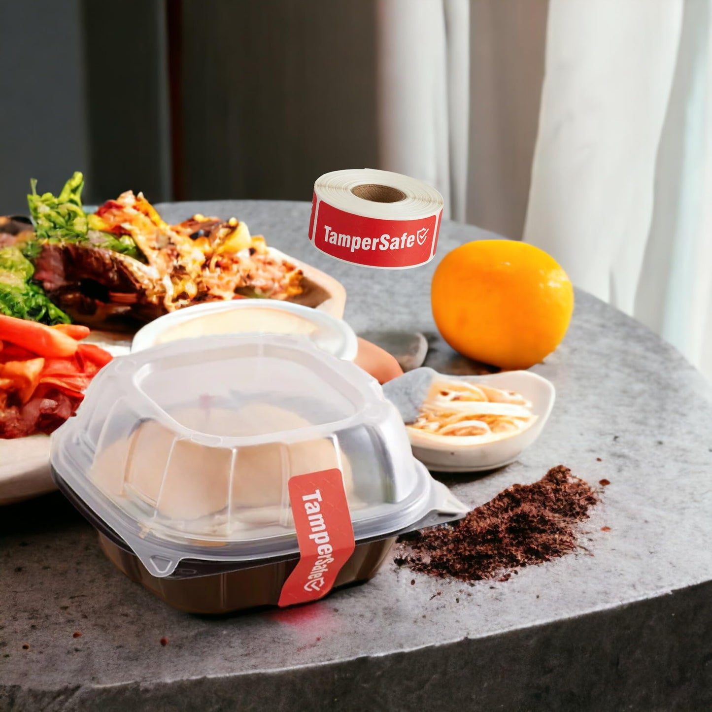 TamperSafe Tape, Tamper Safe for Safe Delivery Label, TamperSafe Stickers, Tamper Safe Seal for Food Container 1 x 3 Inch, 250/Rol (Red) Red