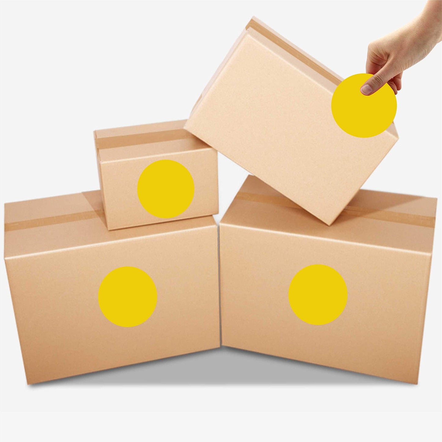 PARLAIM 3 Inch Round Permanent Adhesive Color-Code Dot Stickers,500 per Roll dots Label Dispenser Box,Iventory Circle Stickers (Yellow) Yellow 1 Roll-500 Pack