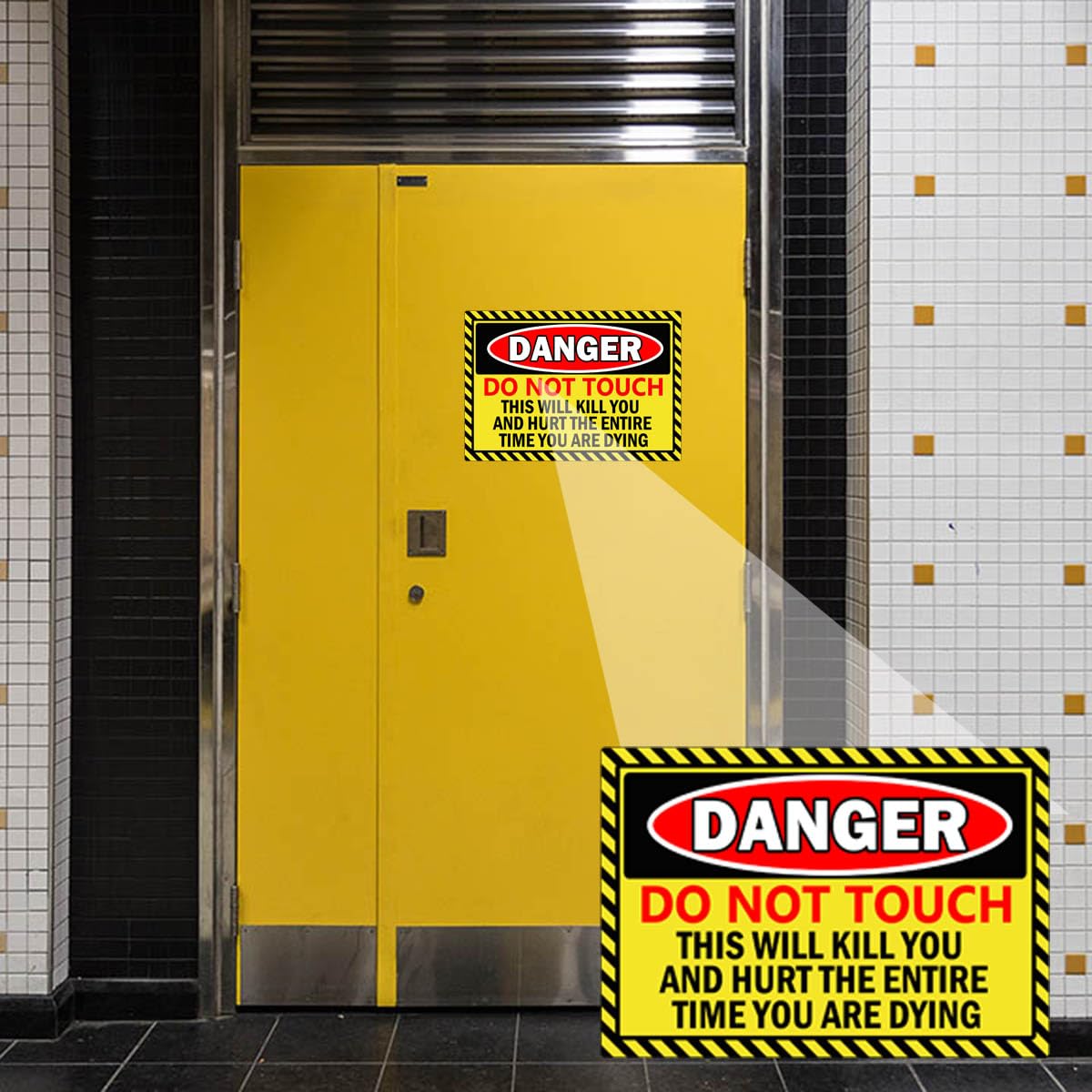 Do Not Touch Stickers 'DO NOT Touch Danger Warning Labels 5 x 7 Inch - This Will Kill You Electrical Shock Hazard High Voltage Electrocution Vinyl Warning Decals Sign Labels 4 Pack