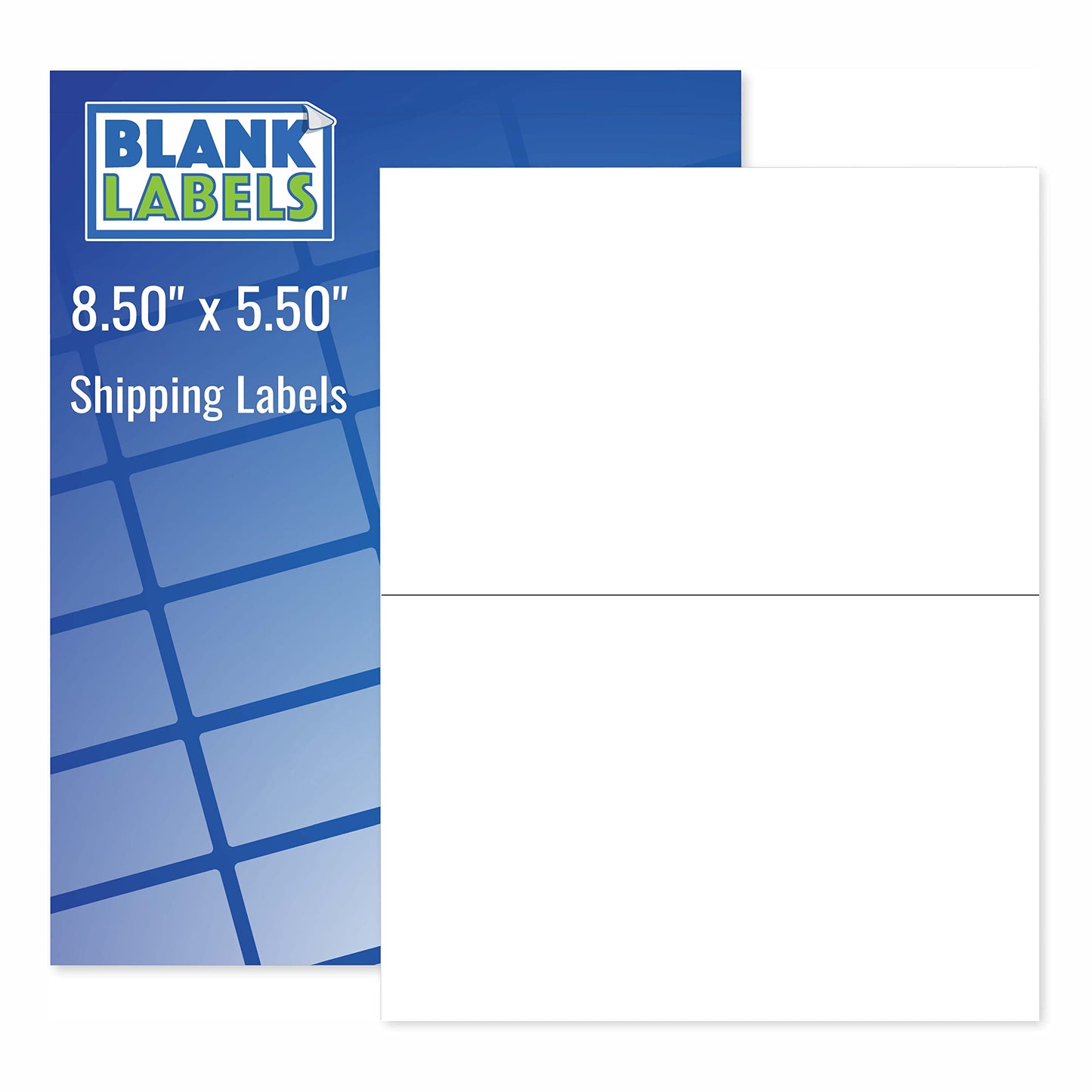 Blank Labels Half Sheet Shipping Labels, 5.5" x 8.5" (5-1/2 x 8-1/2) Permanent White Matte Label, Inkjet and Laser Guaranteed Made in USA- 10 Sheets - 20 Labels
