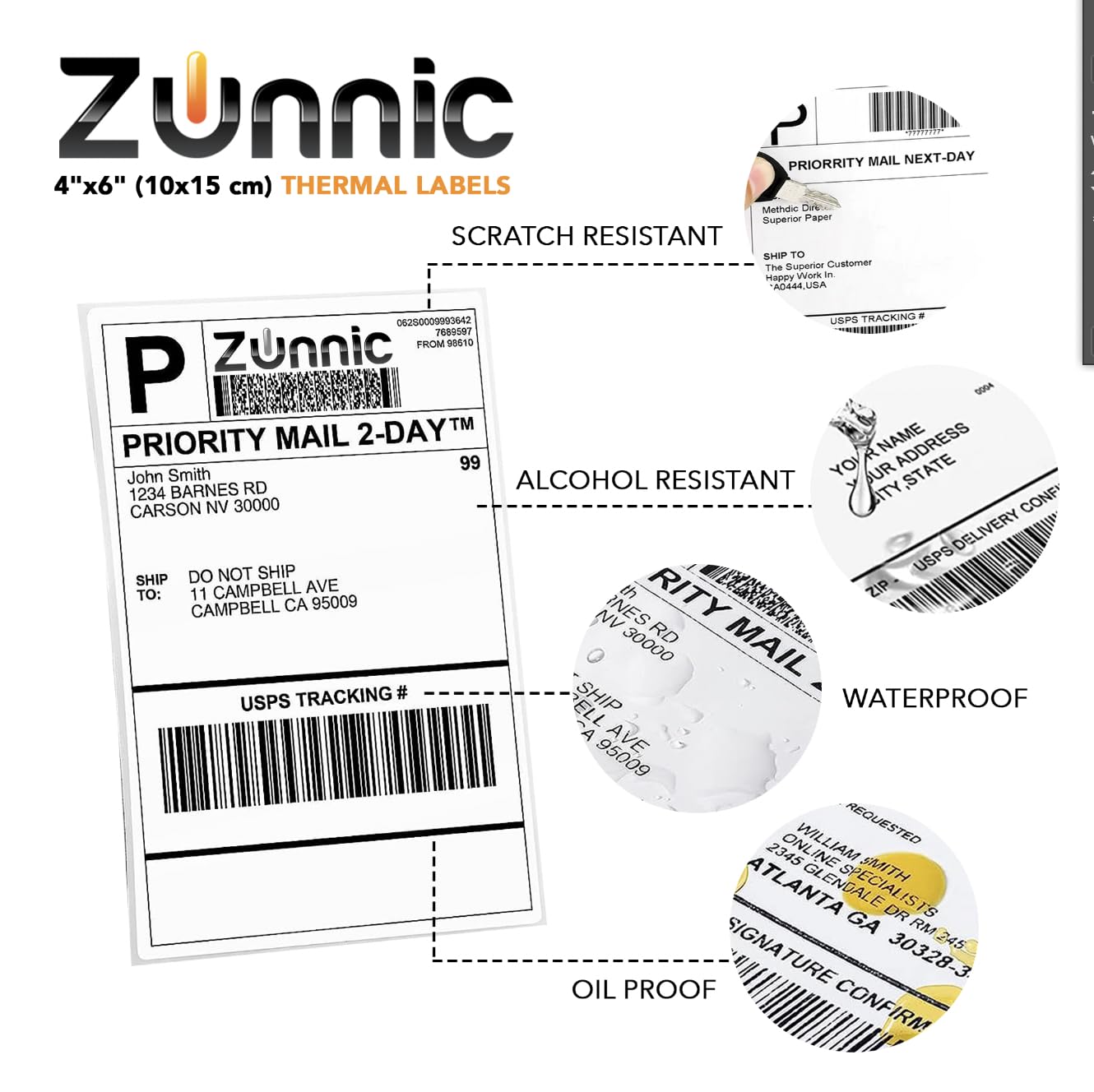 Shipping Labels 4x6 | Strong Adhesive | Compatible with Thermal Printers – 250 Labels/Roll