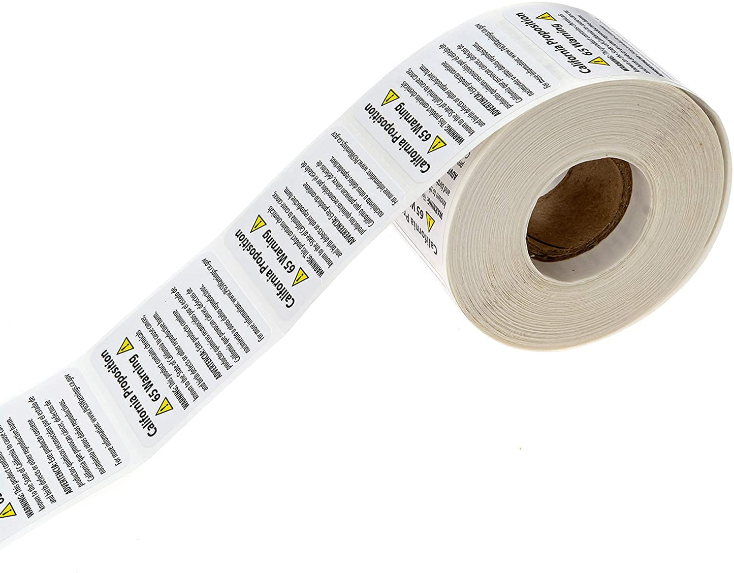 Prop 65 California Warning Labels / 500 Short Form Warning Labels / 1.5" x 1.5" Square Adhesive Stickers