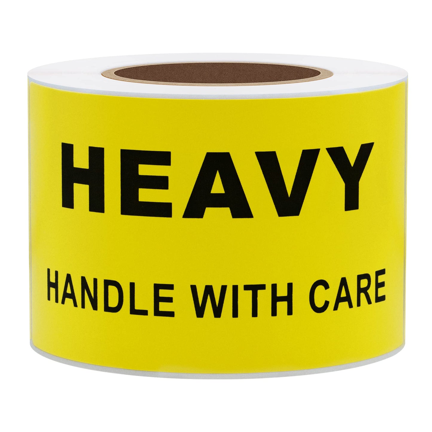 2×4 Inch Heavy Stickers Handle with Care Shipping & Handling Labels Production Warehouse Pallet Warning Labels Yellow - 200 Stickers Per Roll 1 Roll
