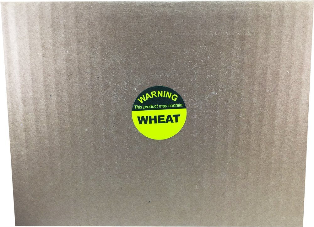Food Allergy Warning Labels This Product May Contain Wheat 1.5 Inch Round Circle Dots 500 Adhesive Stickers
