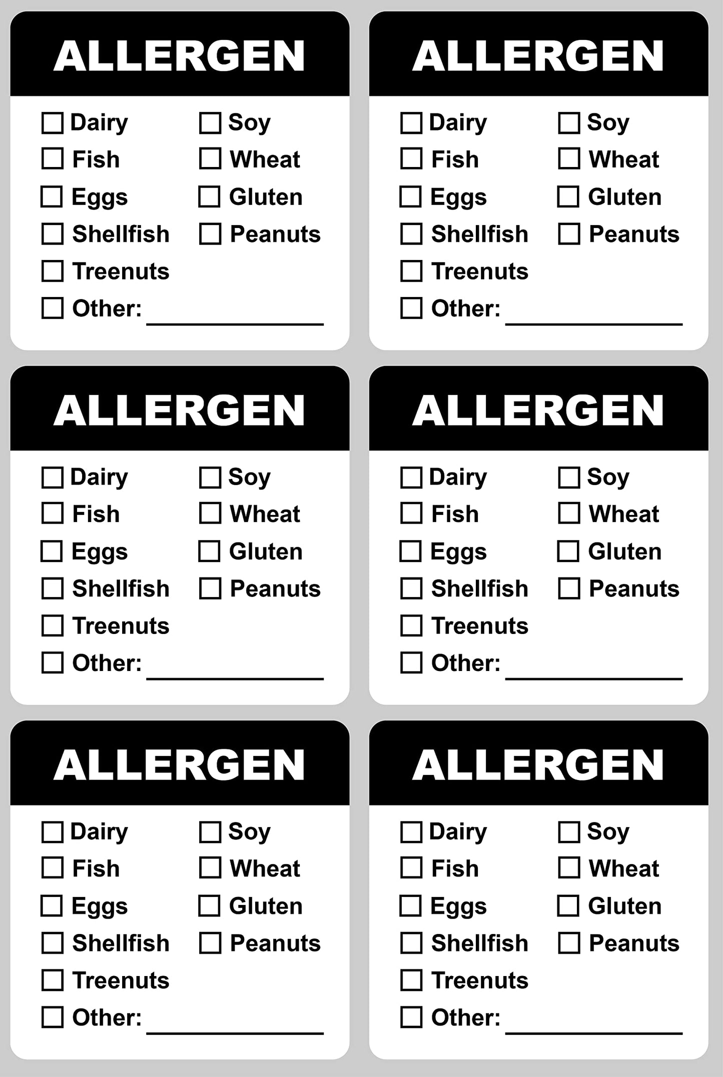Allergen Warning Stickers Labels - 2x2 inch Food Rotation Labels Allergen Warning Label 300 PCS Adhesive Allergy Stickers